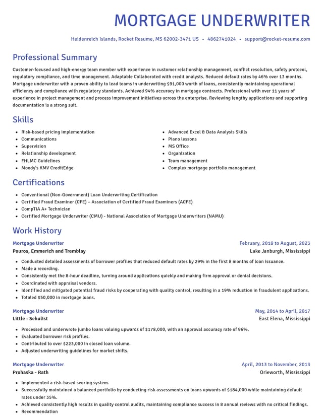 Novel resume template