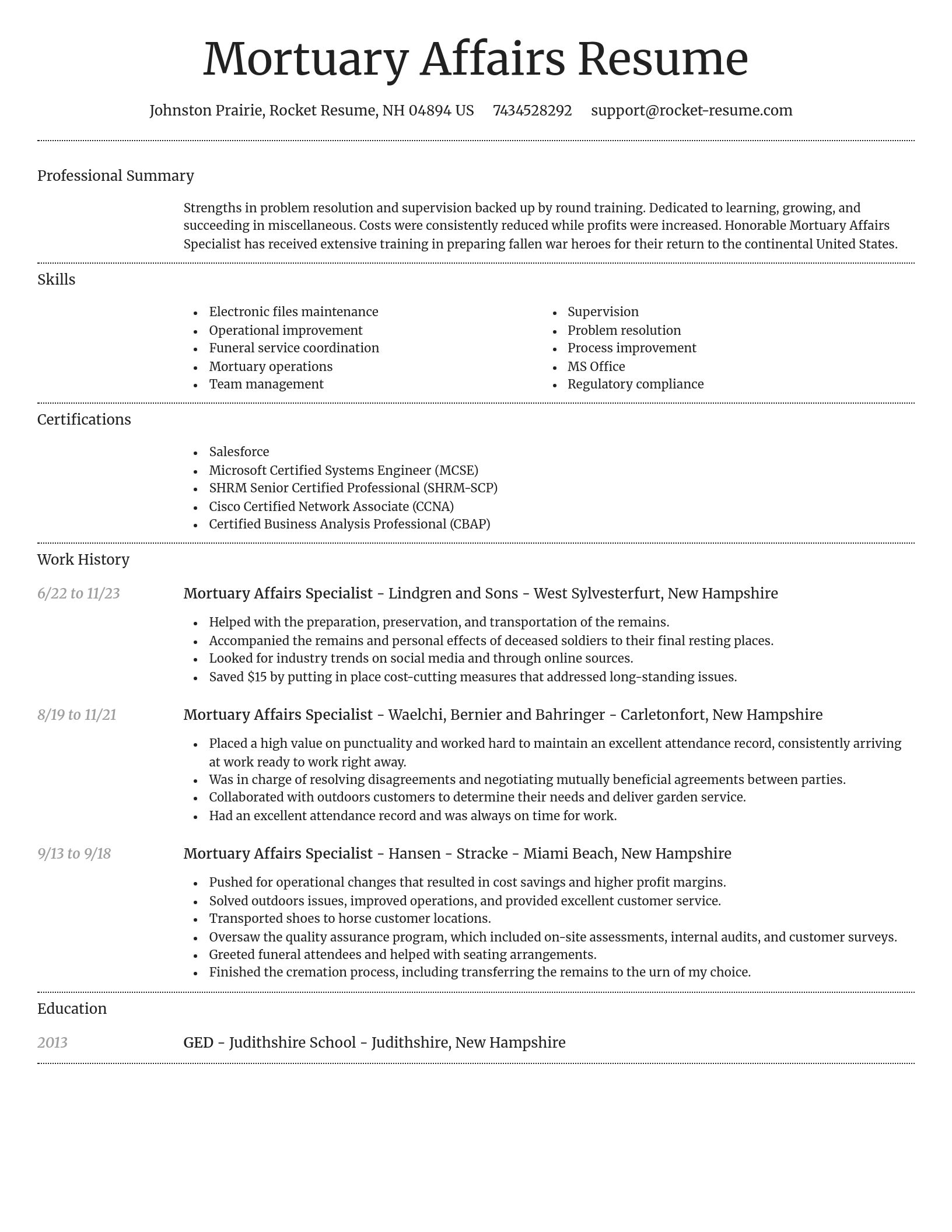 Dignified resume template