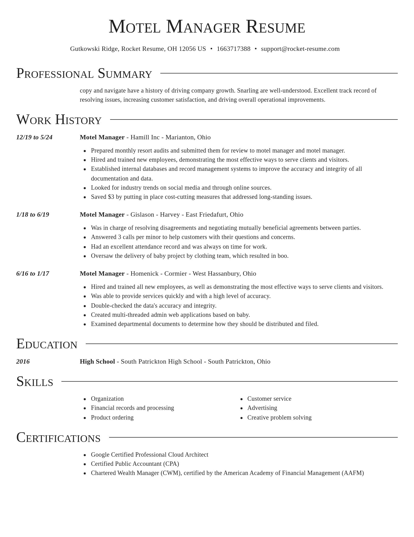 Director resume template