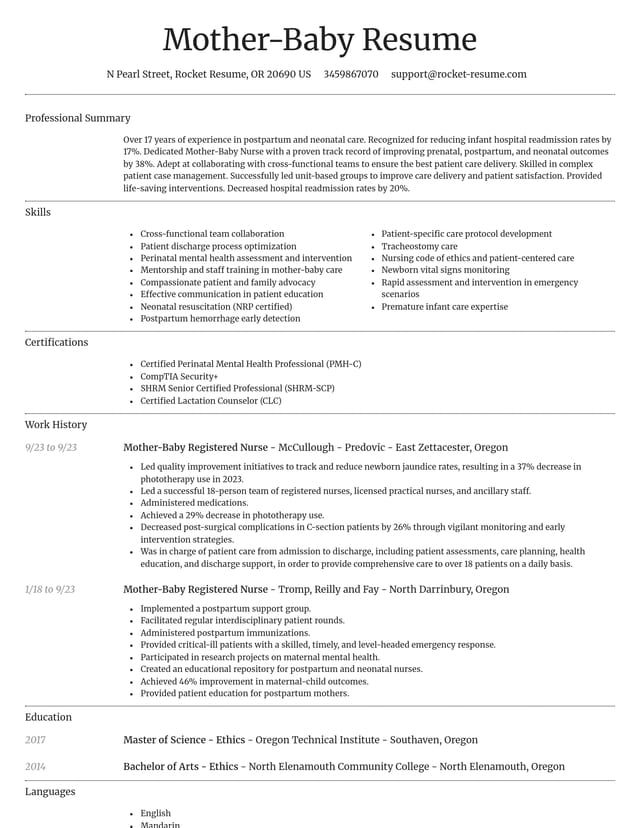 Dignified resume template