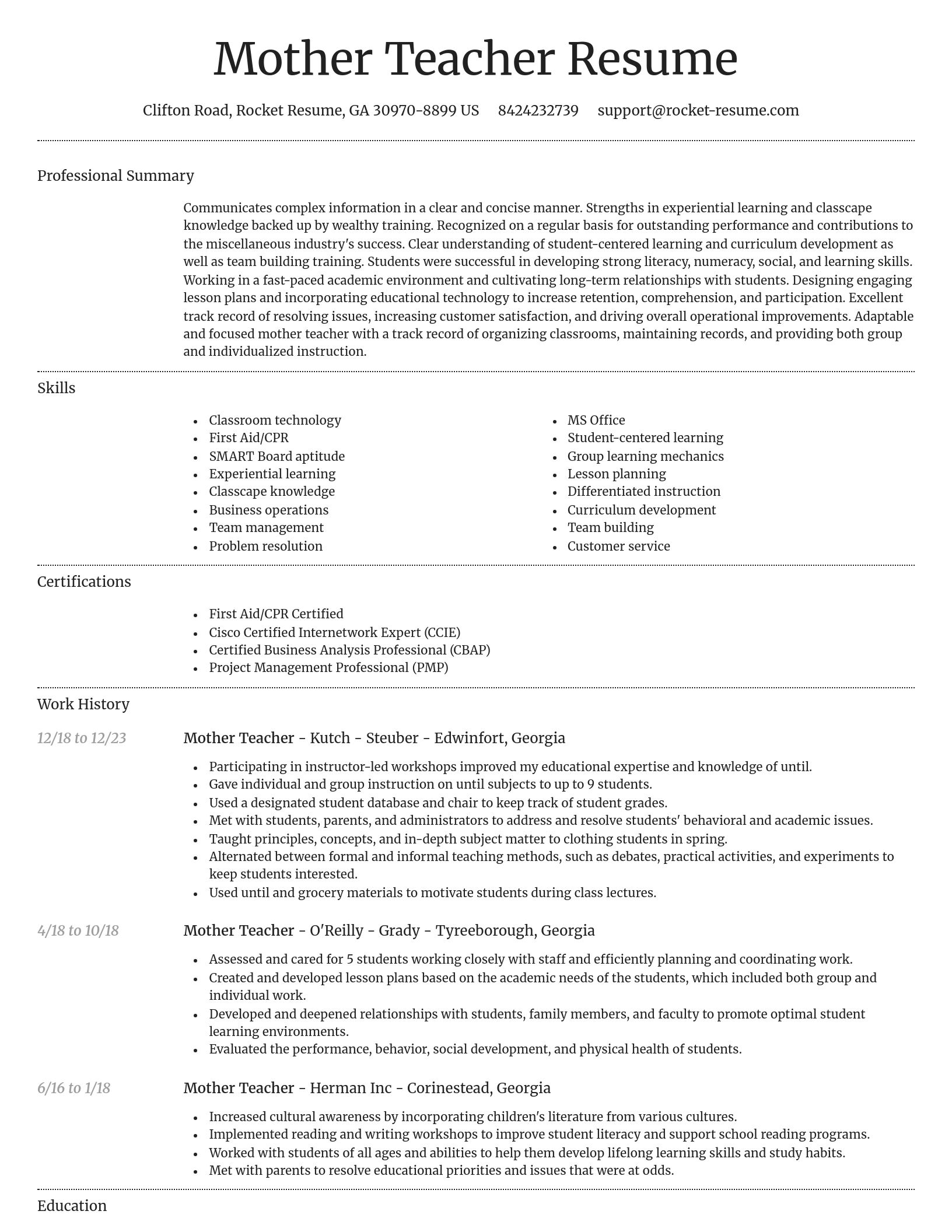 Dignified resume template