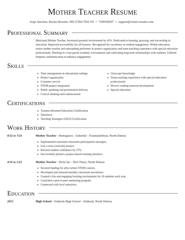 Director resume template