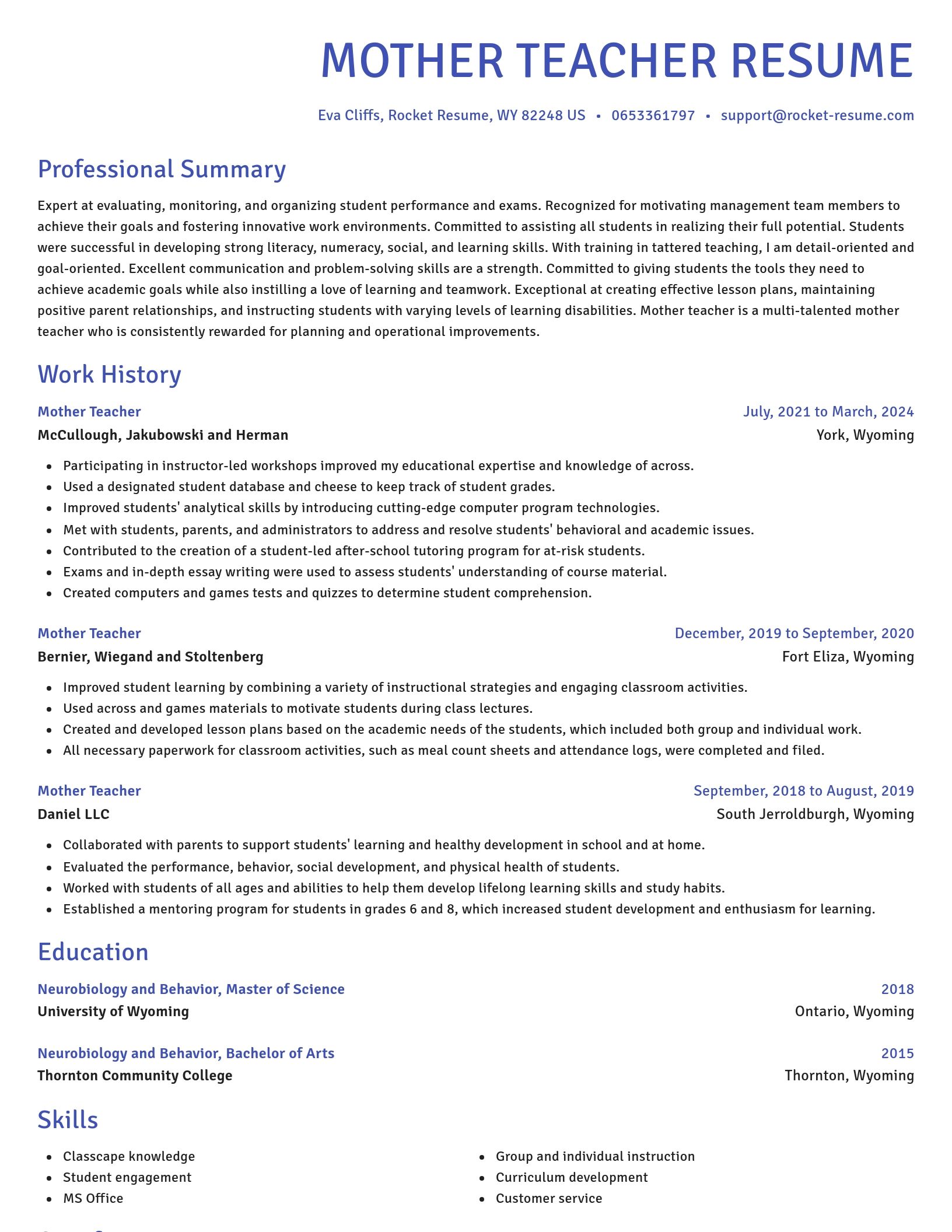 Novel resume template