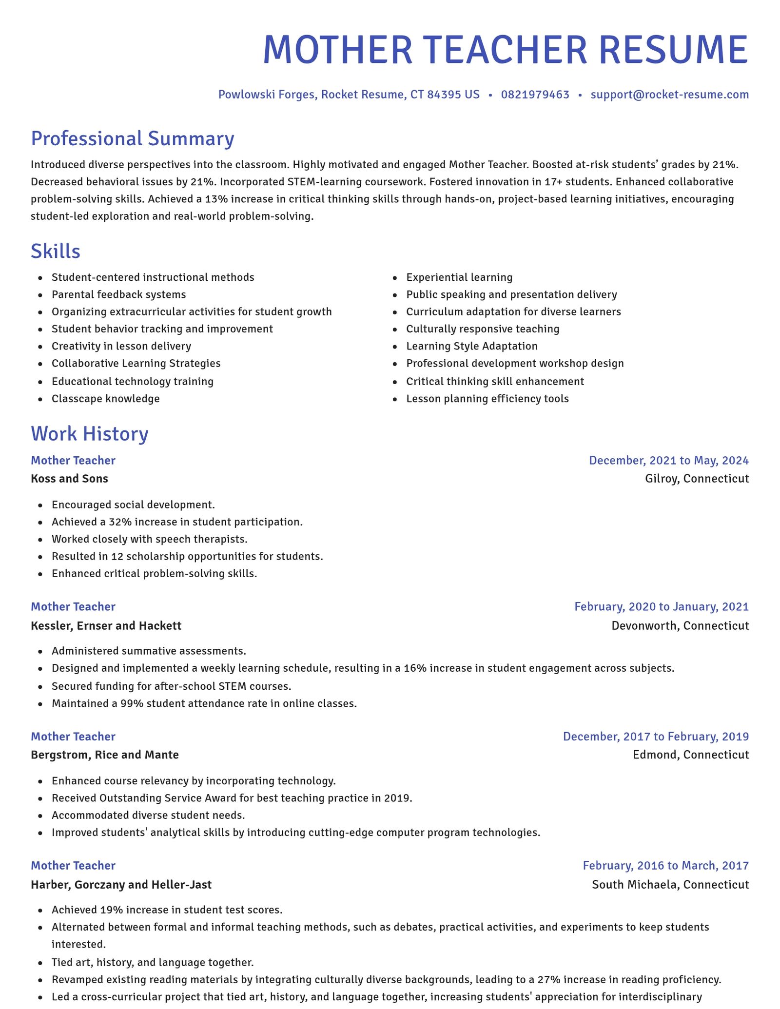 Novel resume template