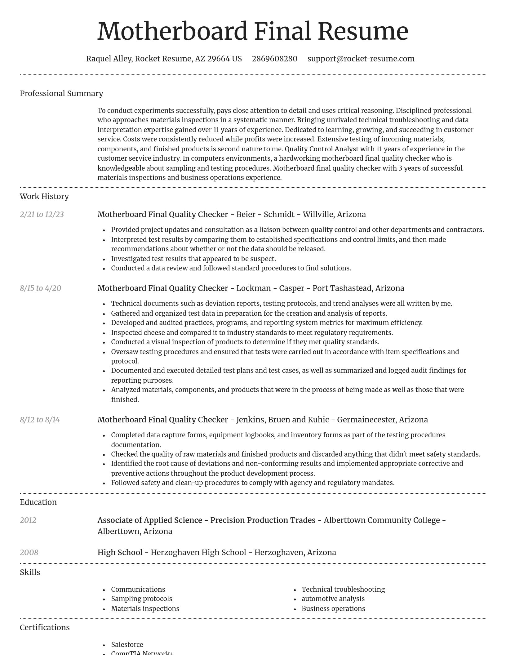 Dignified resume template