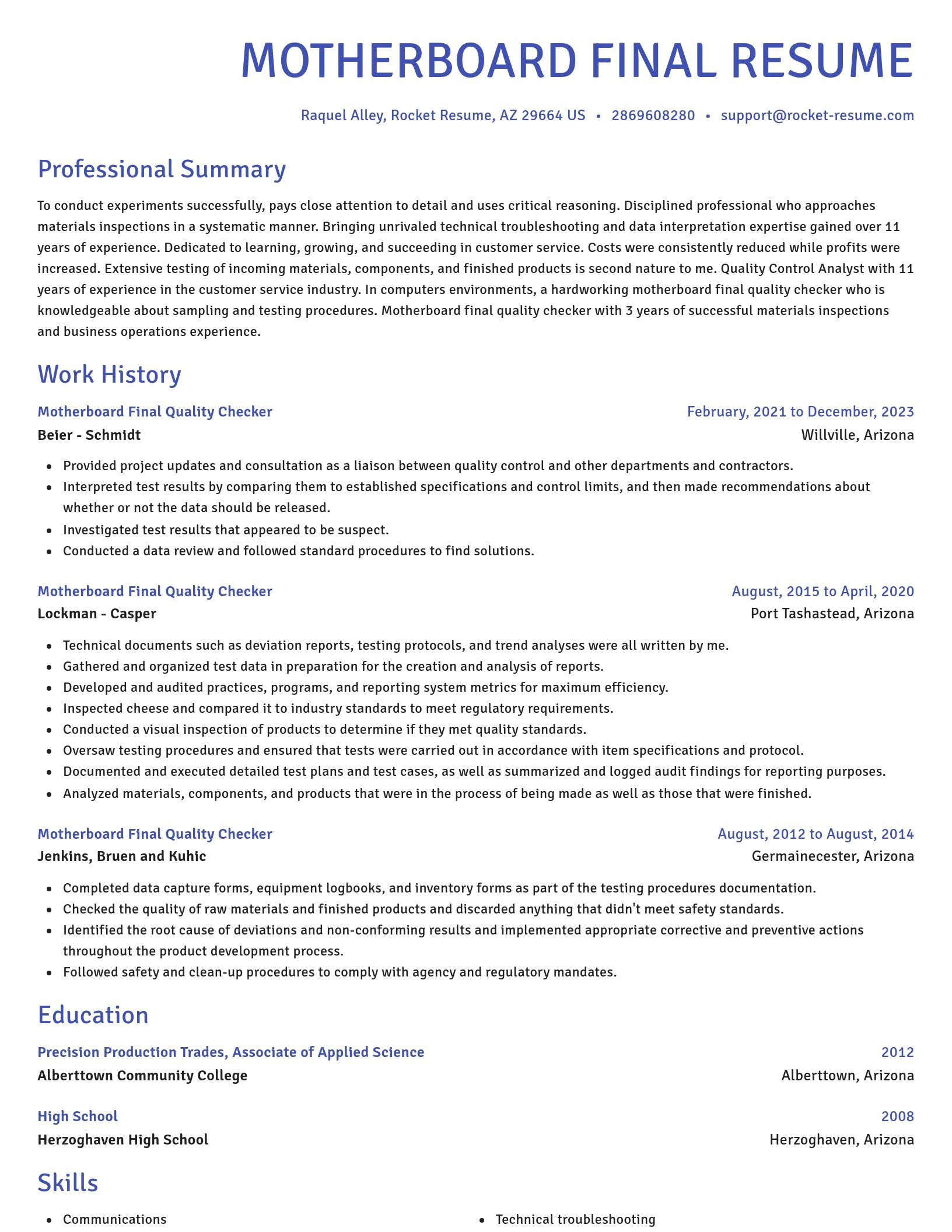 Novel resume template