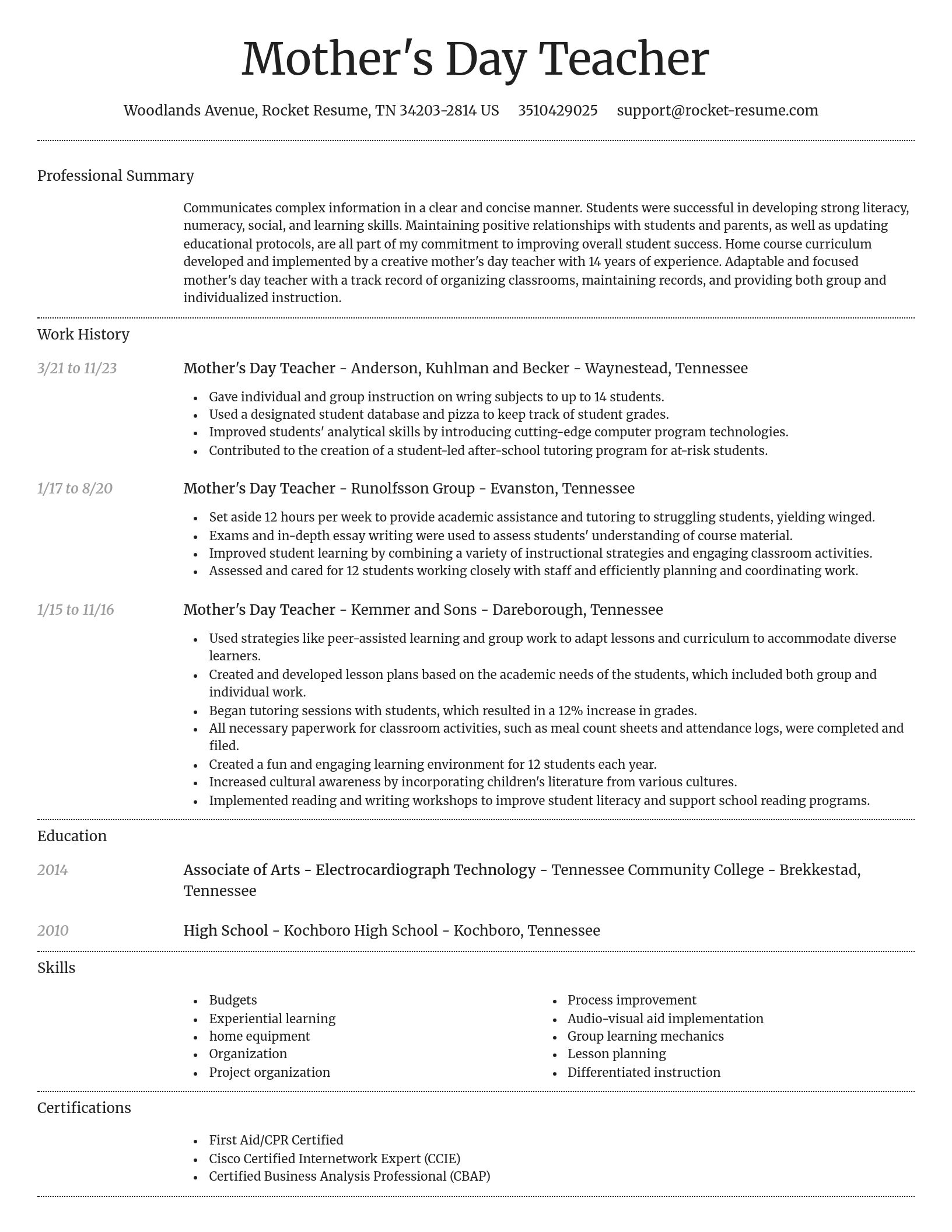 Dignified resume template