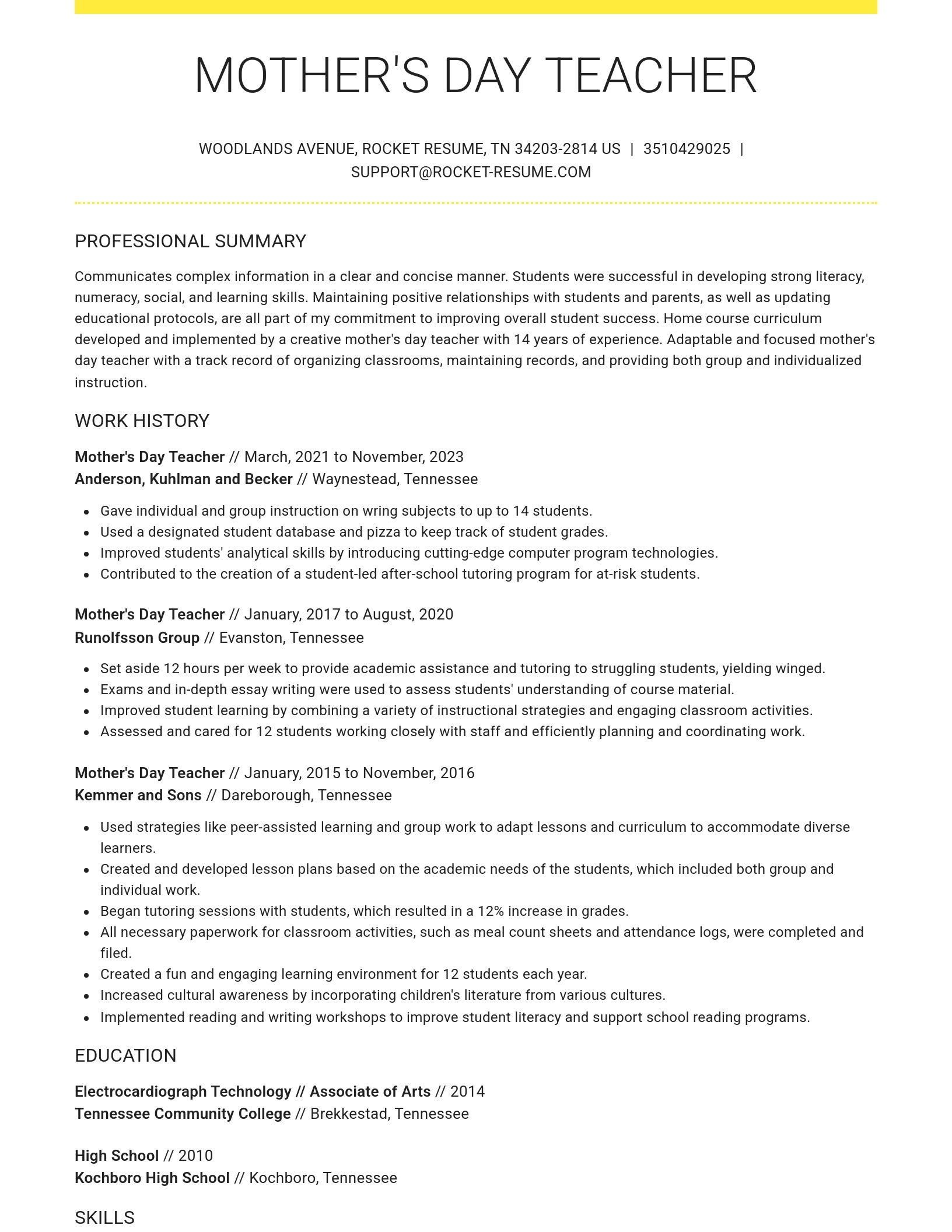 Grand resume template