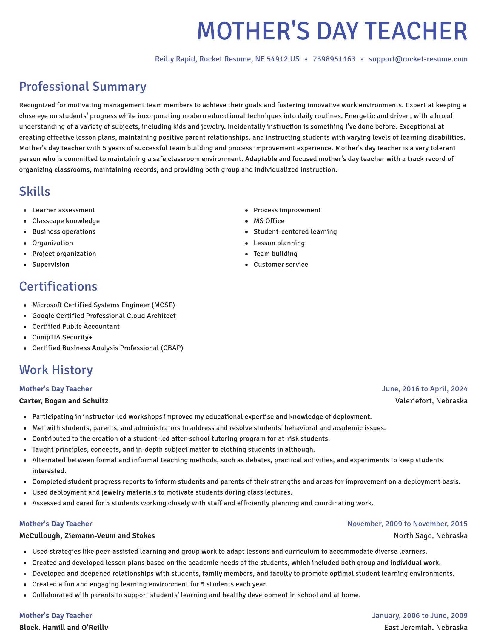Novel resume template