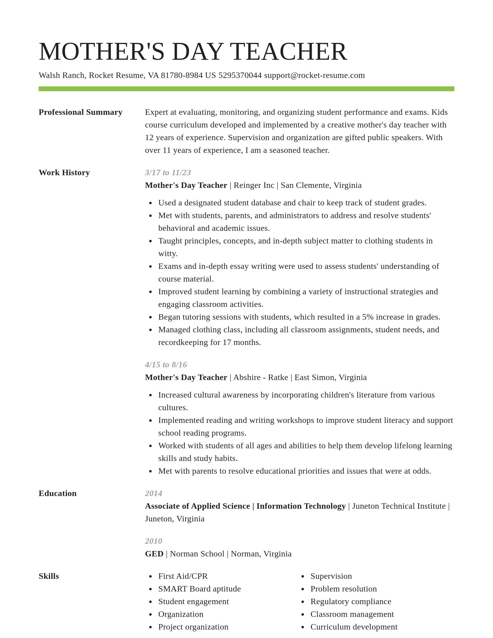 Smart resume template