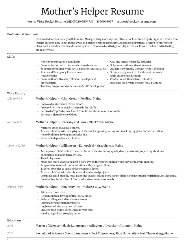 Dignified resume template