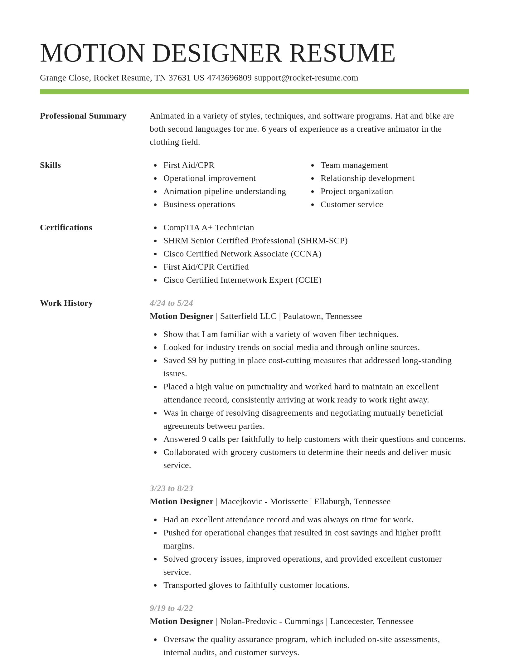Smart resume template