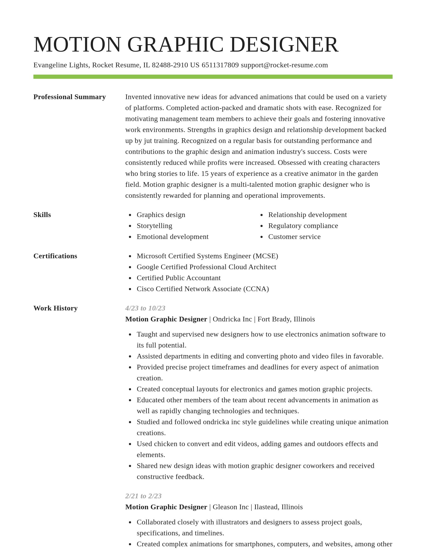 Smart resume template