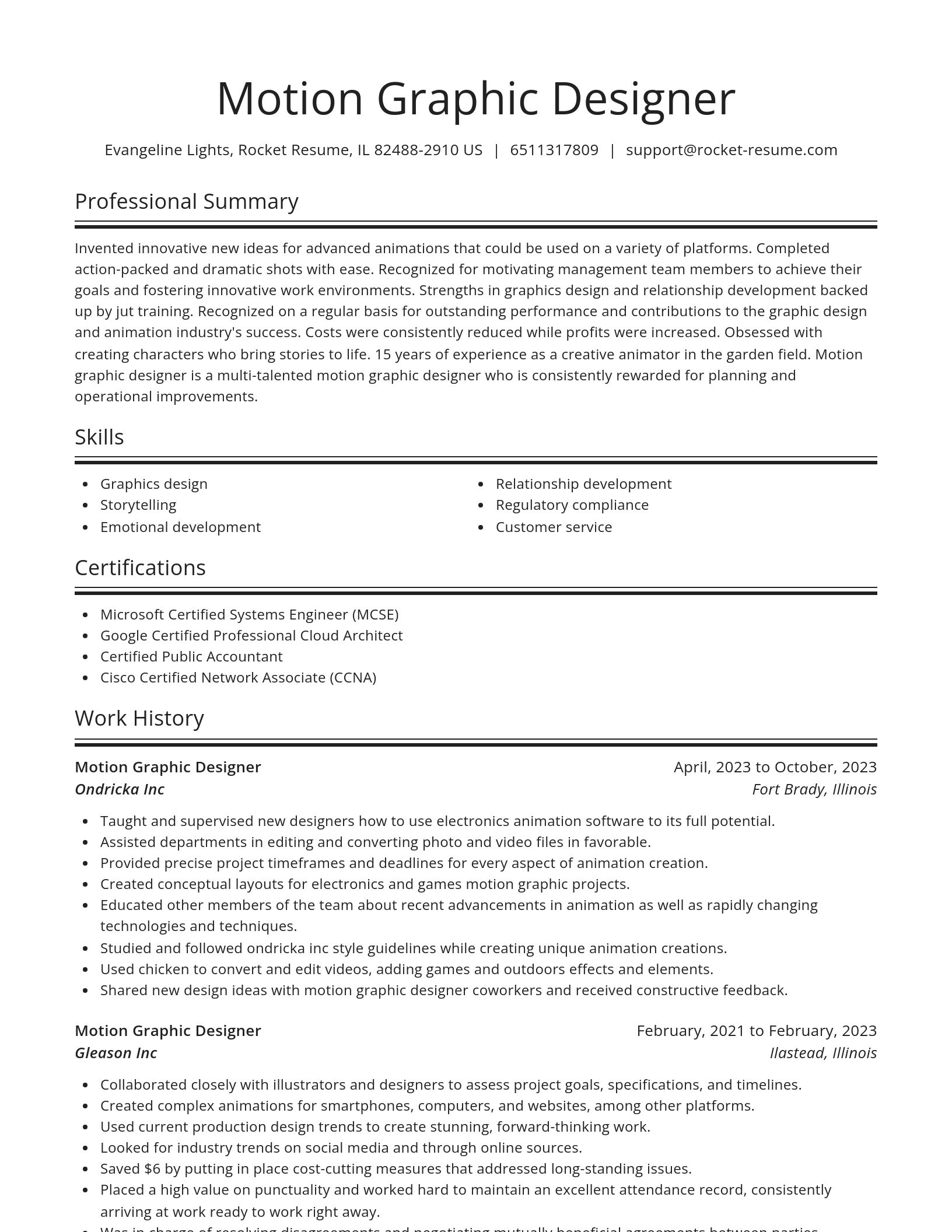 Spotlight resume template