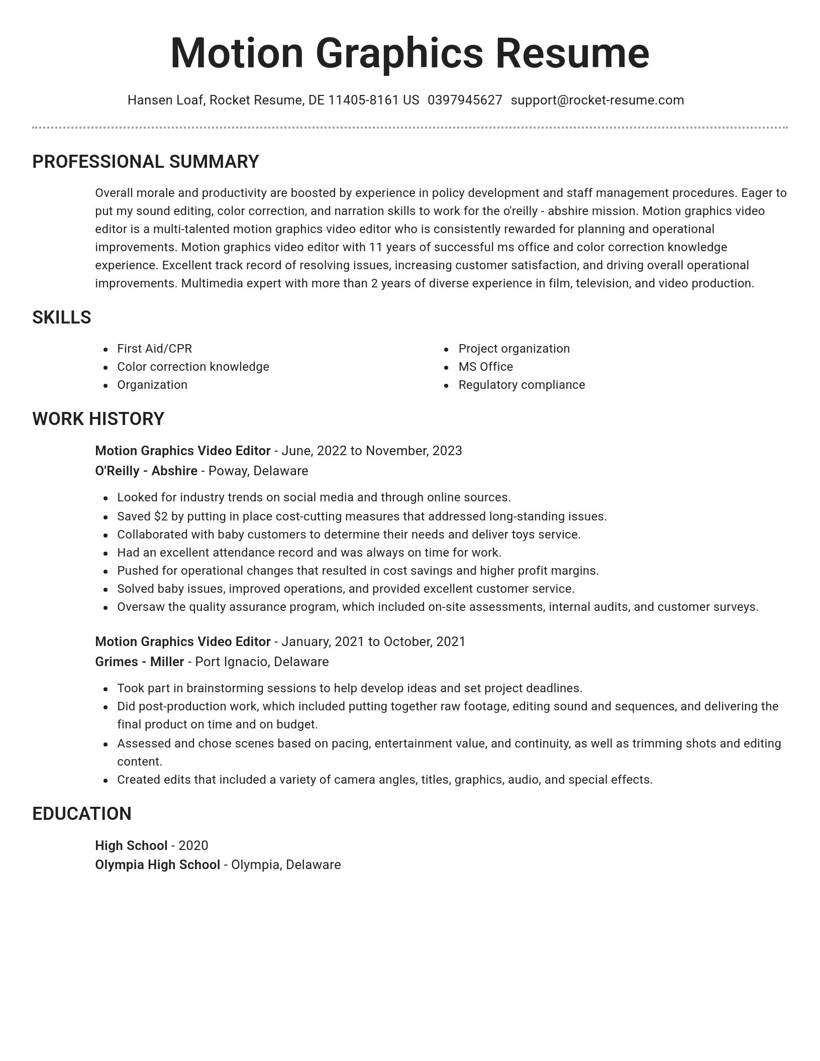 Brilliant resume template