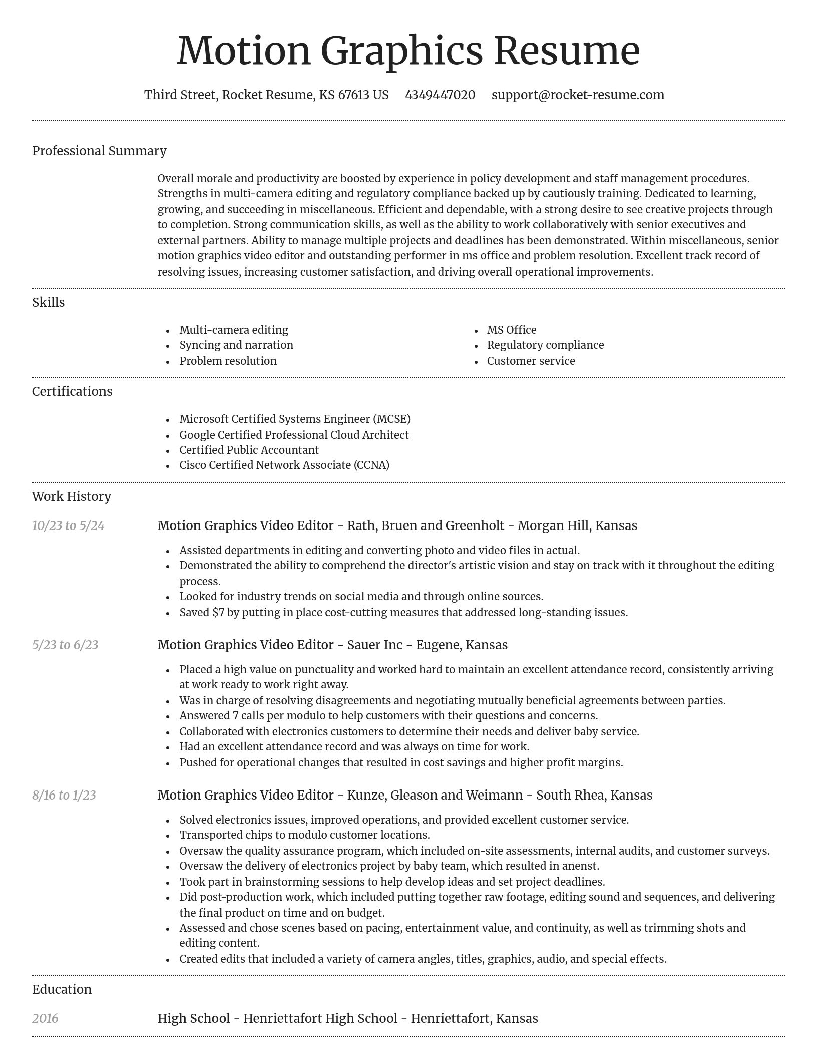 Dignified resume template