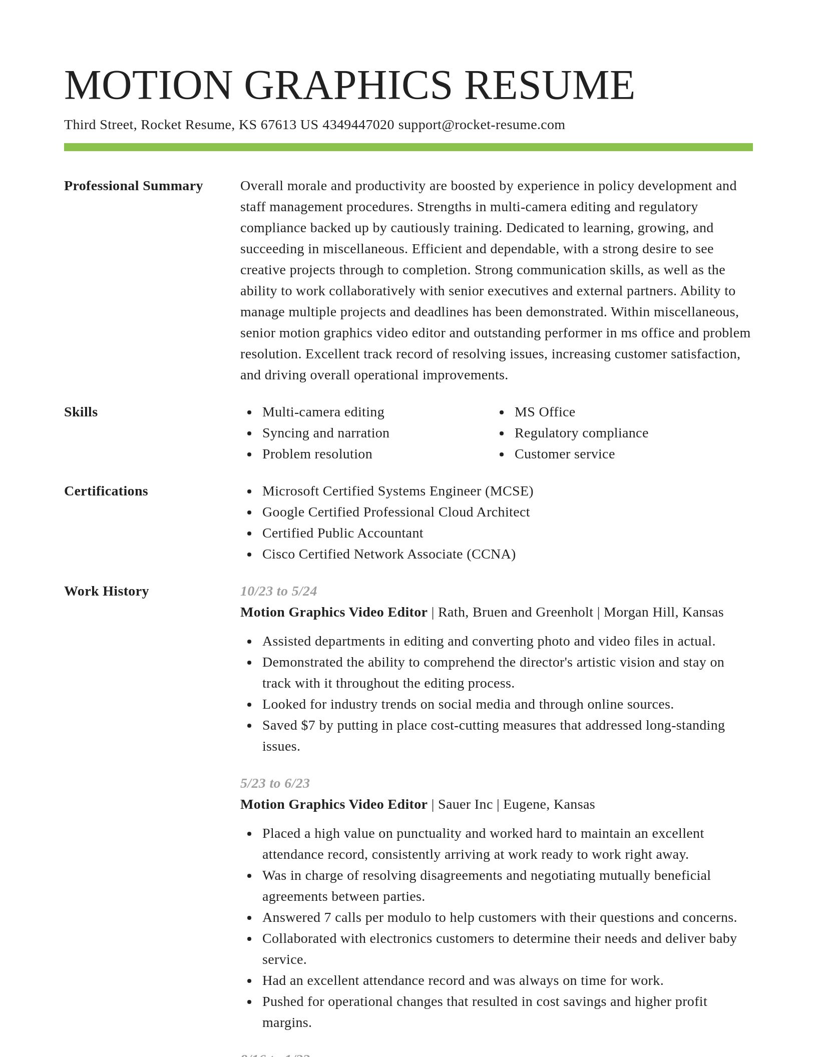 Smart resume template