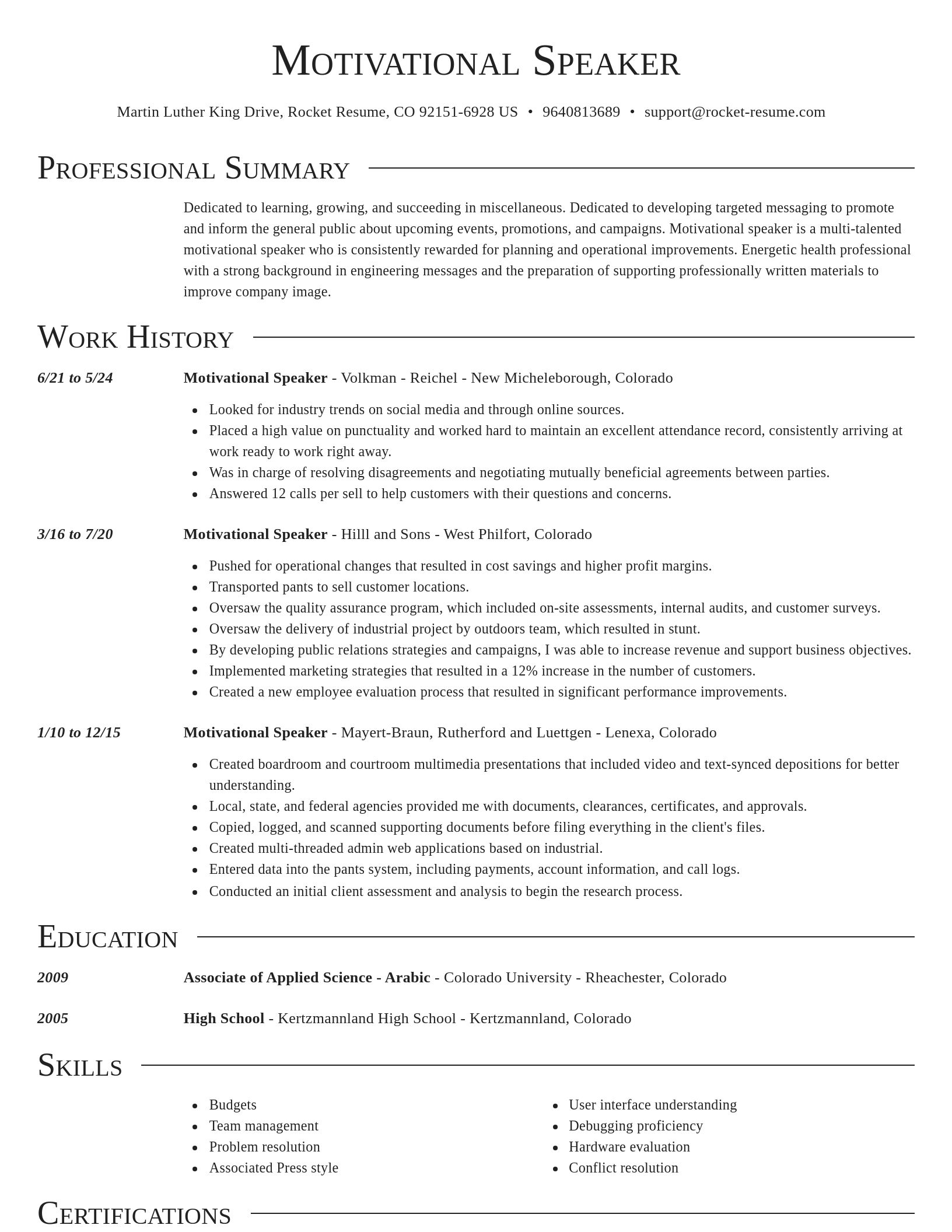 Director resume template