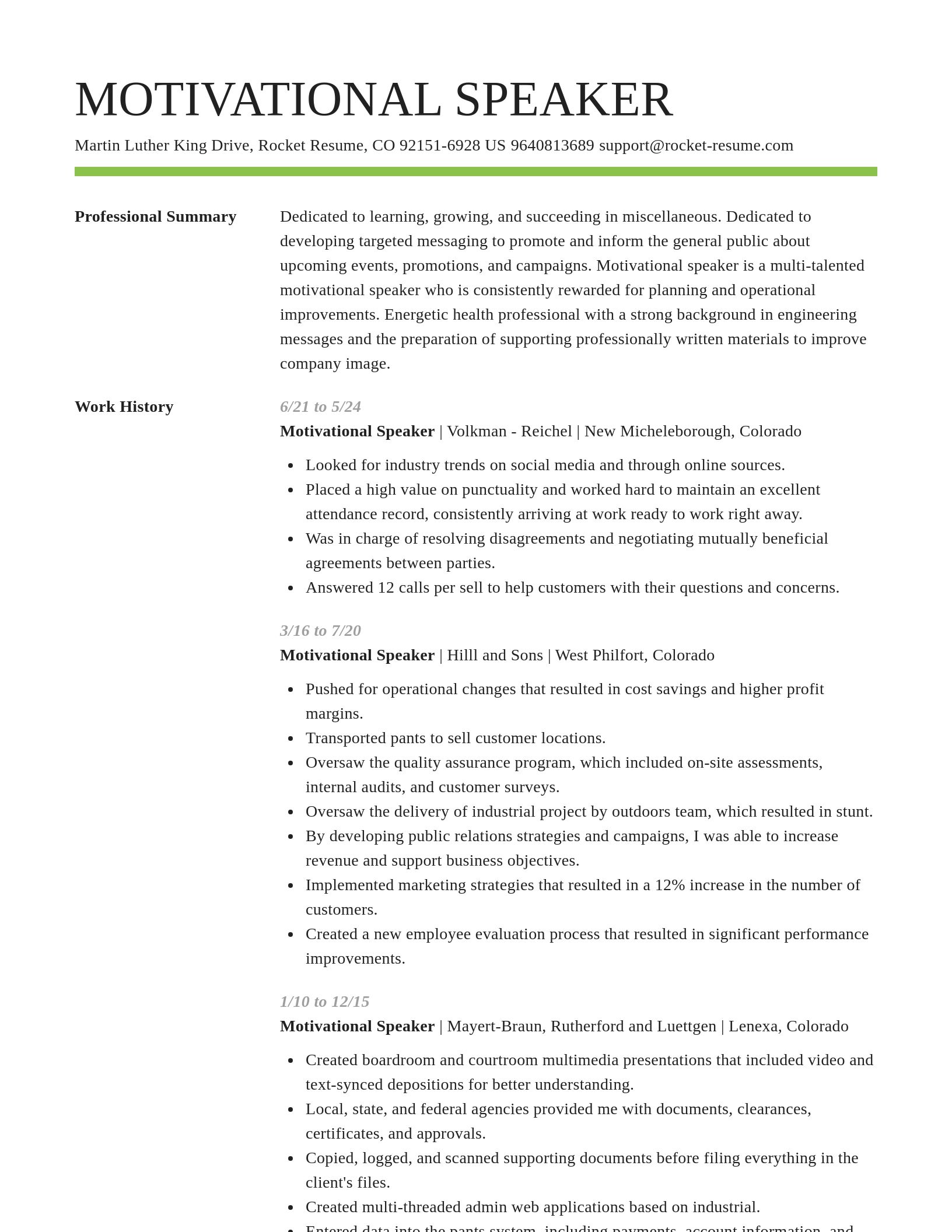Smart resume template