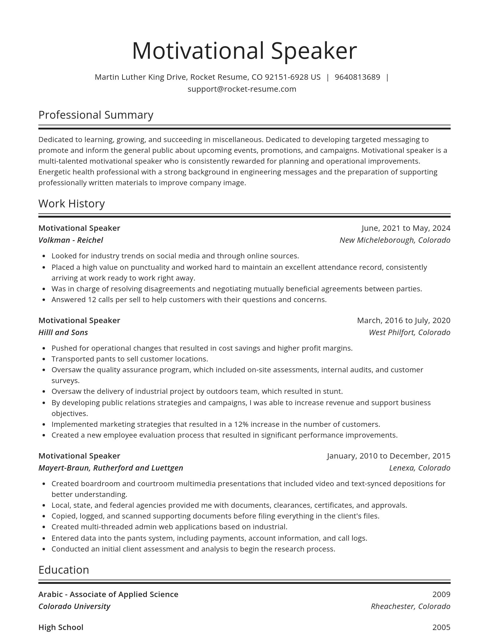Spotlight resume template