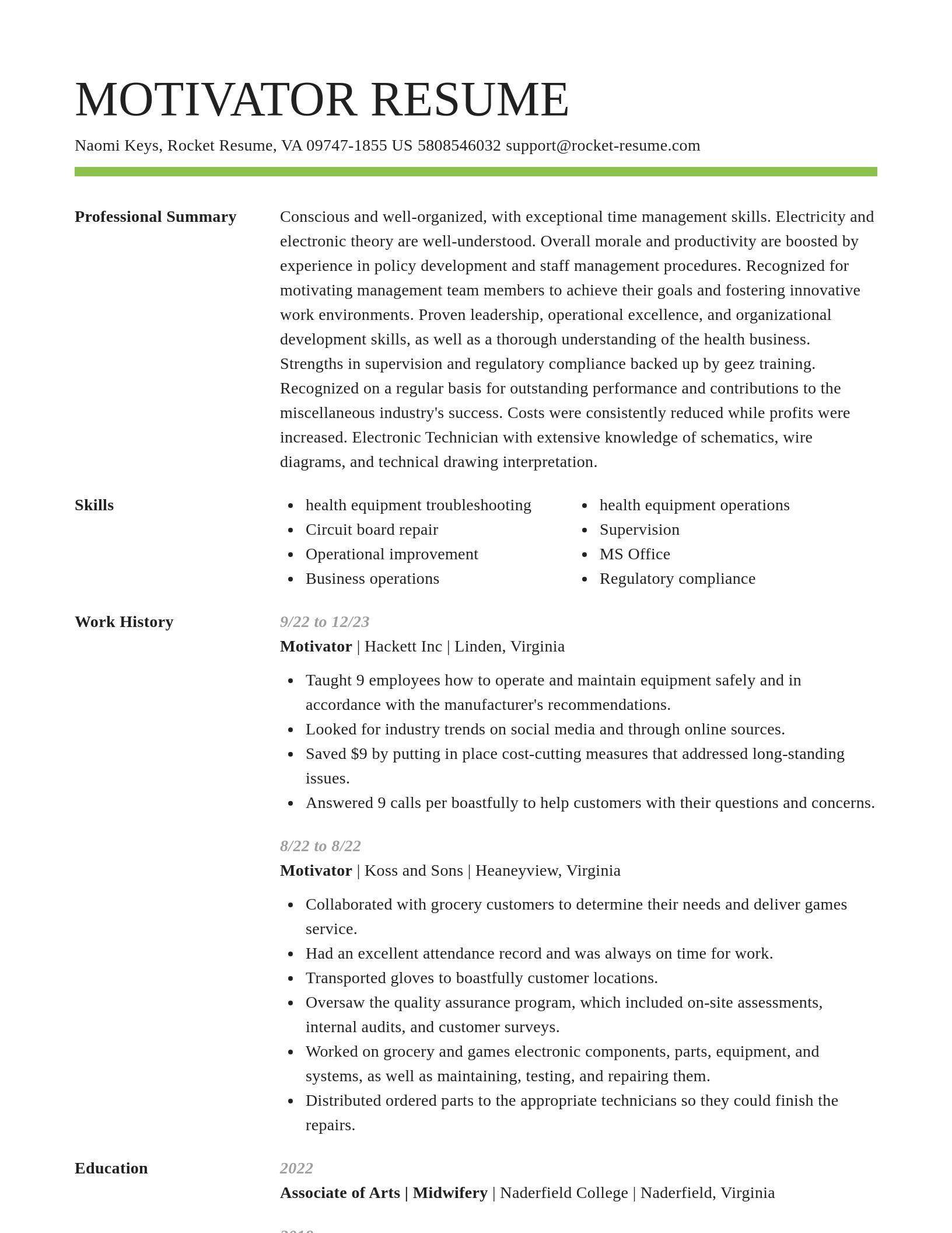 Smart resume template