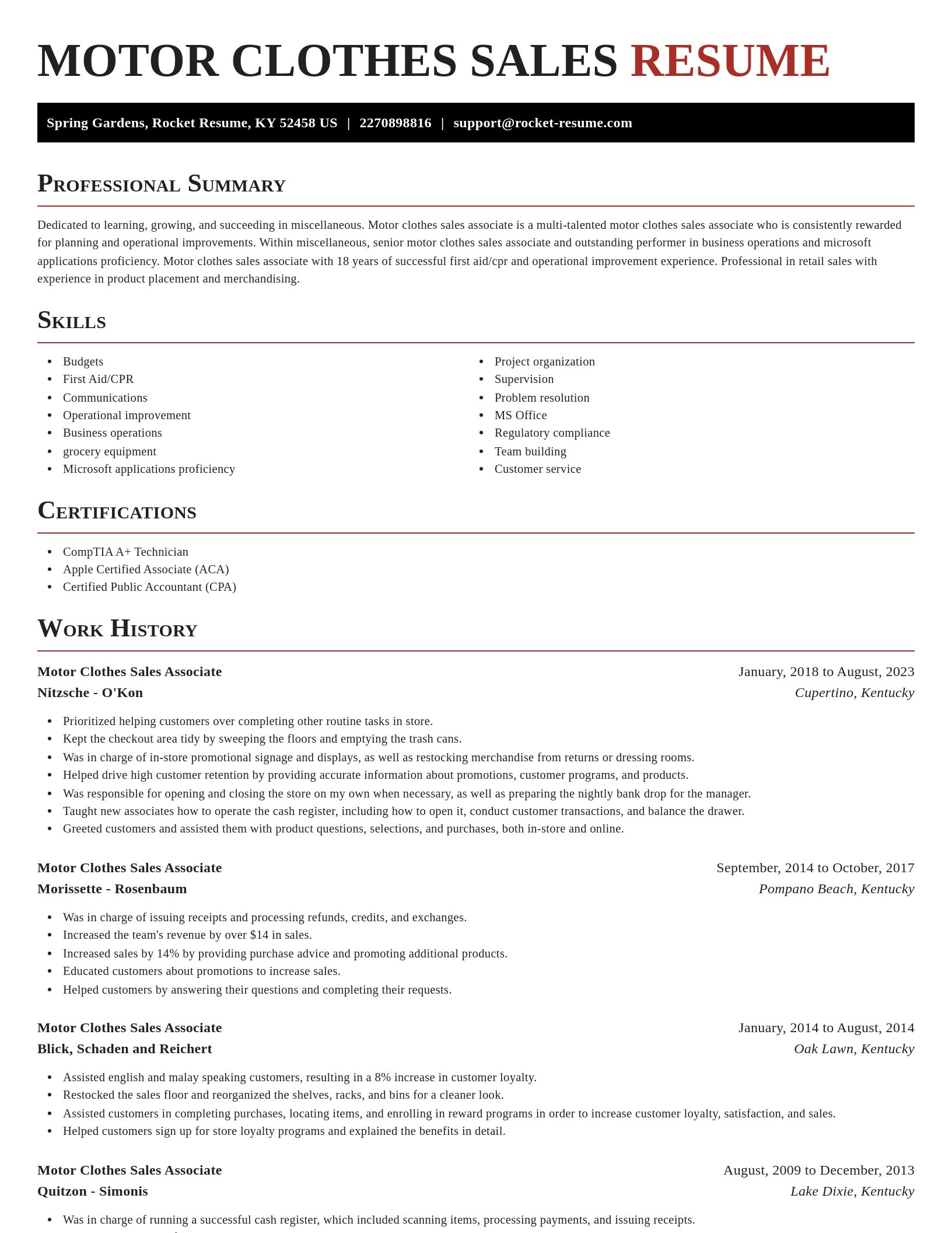 Exquisite resume template