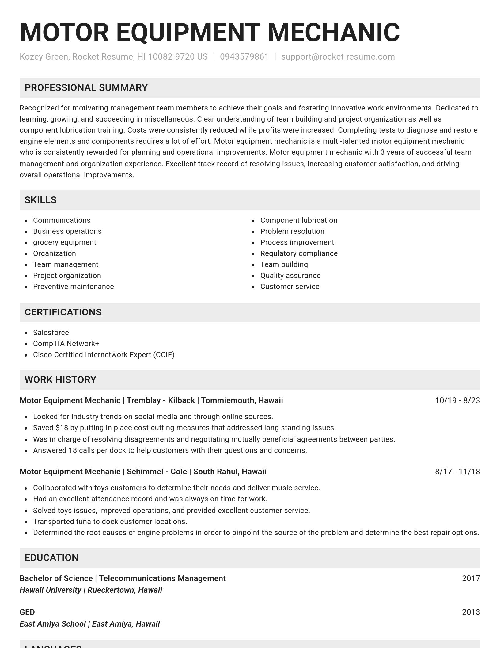 Genius resume template