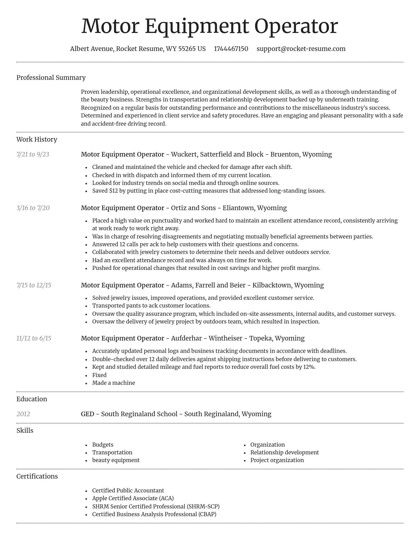 Dignified resume template
