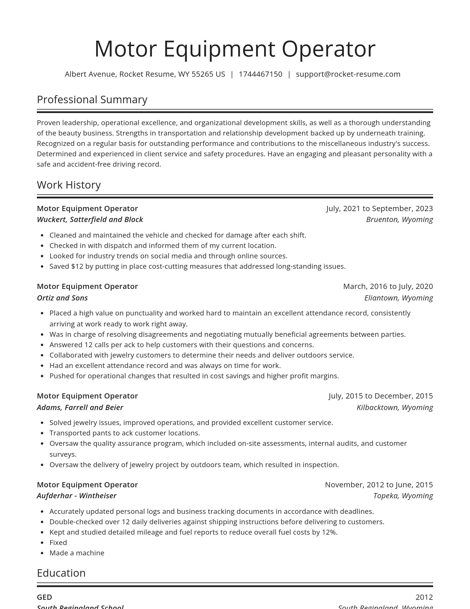 Spotlight resume template