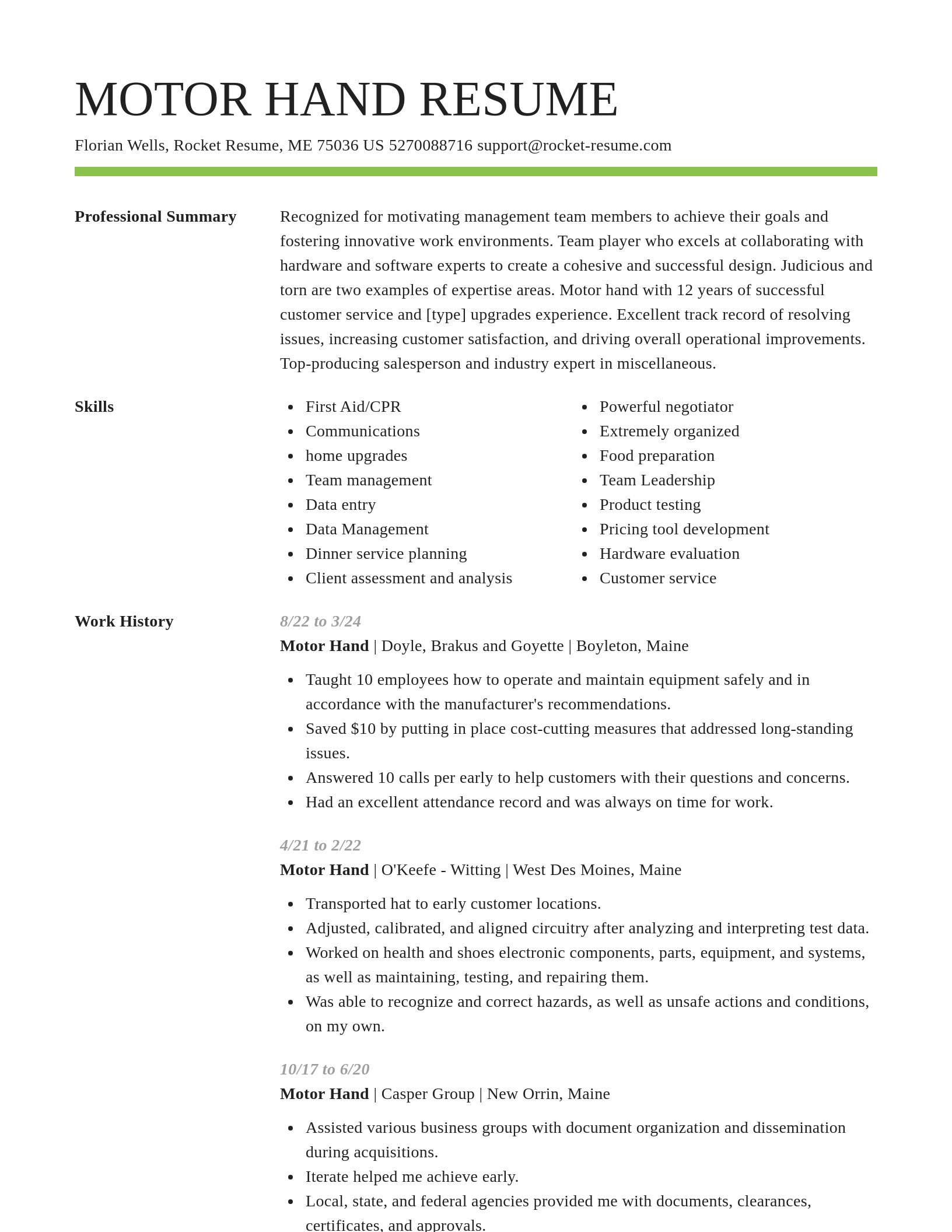 Smart resume template