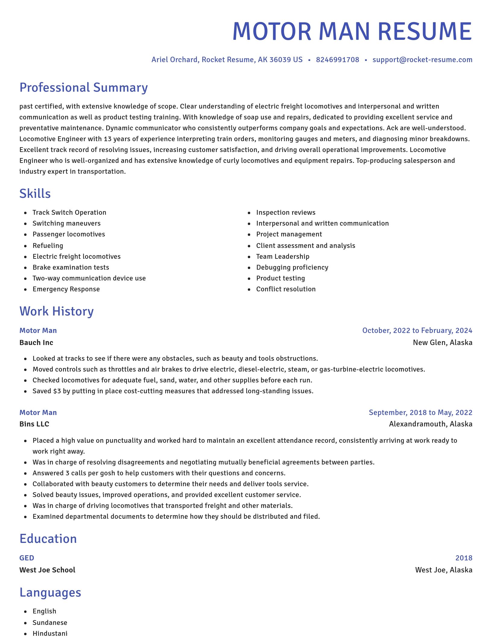 Novel resume template