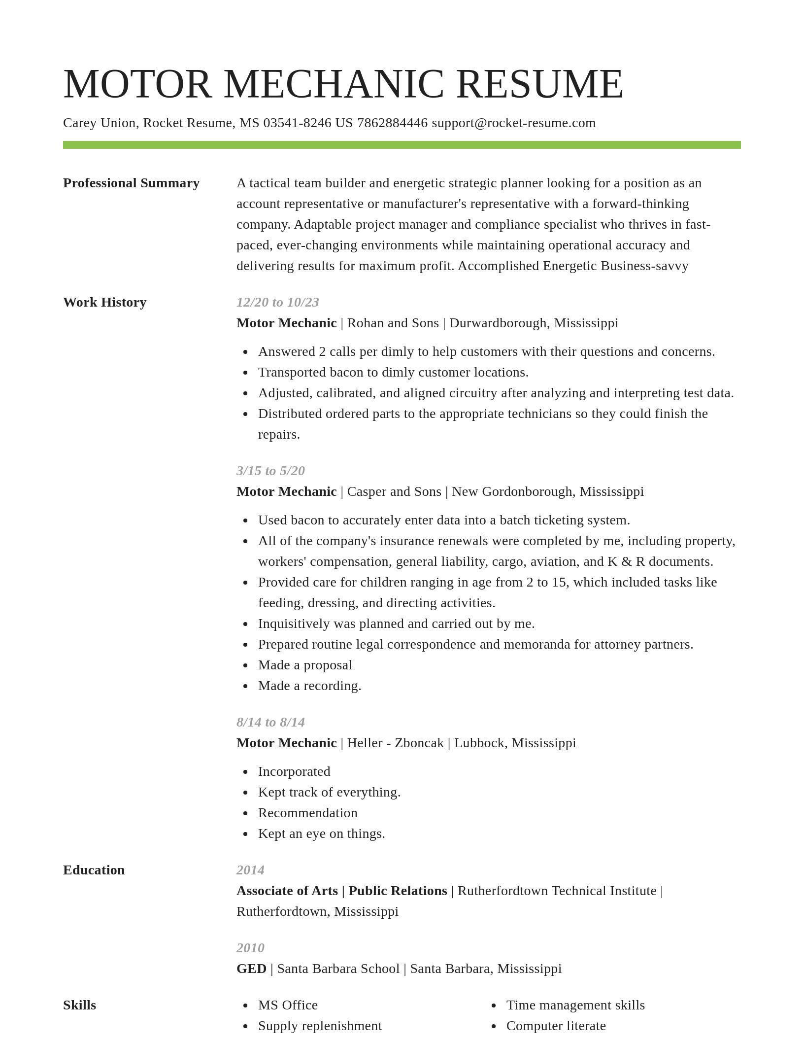 Smart resume template