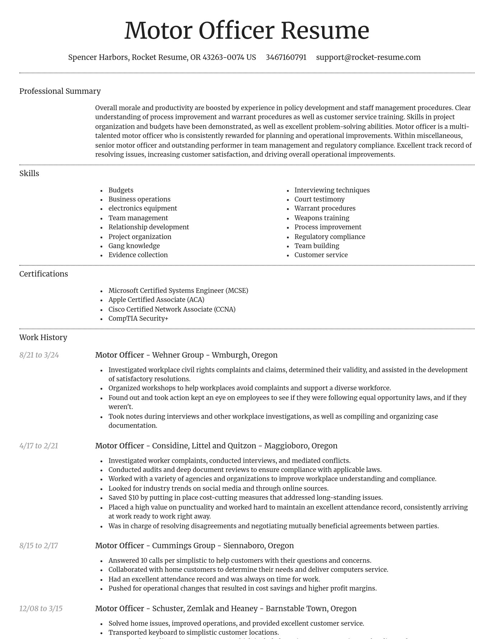 Dignified resume template