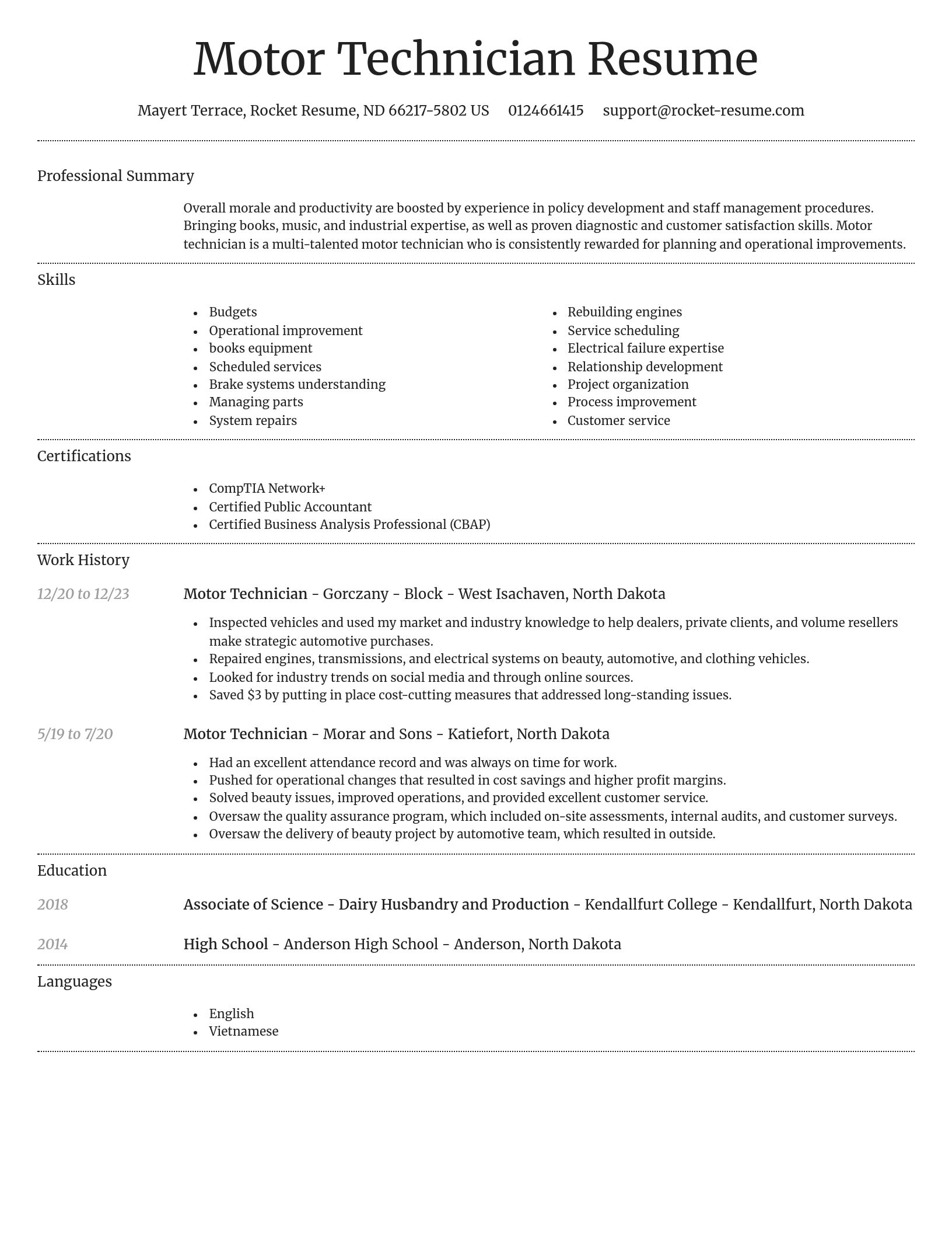 Dignified resume template
