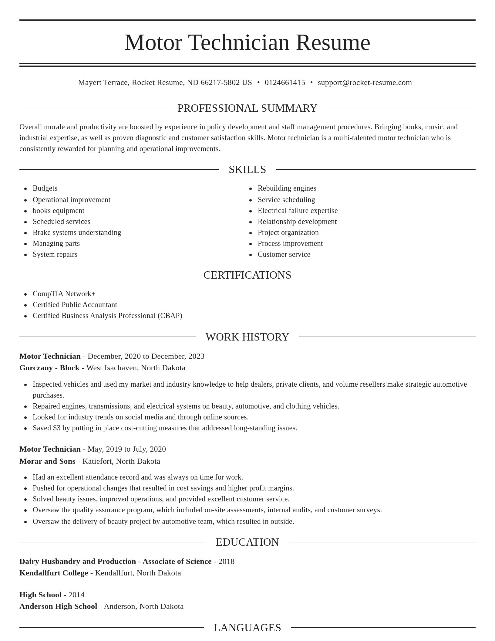 Elegant resume template