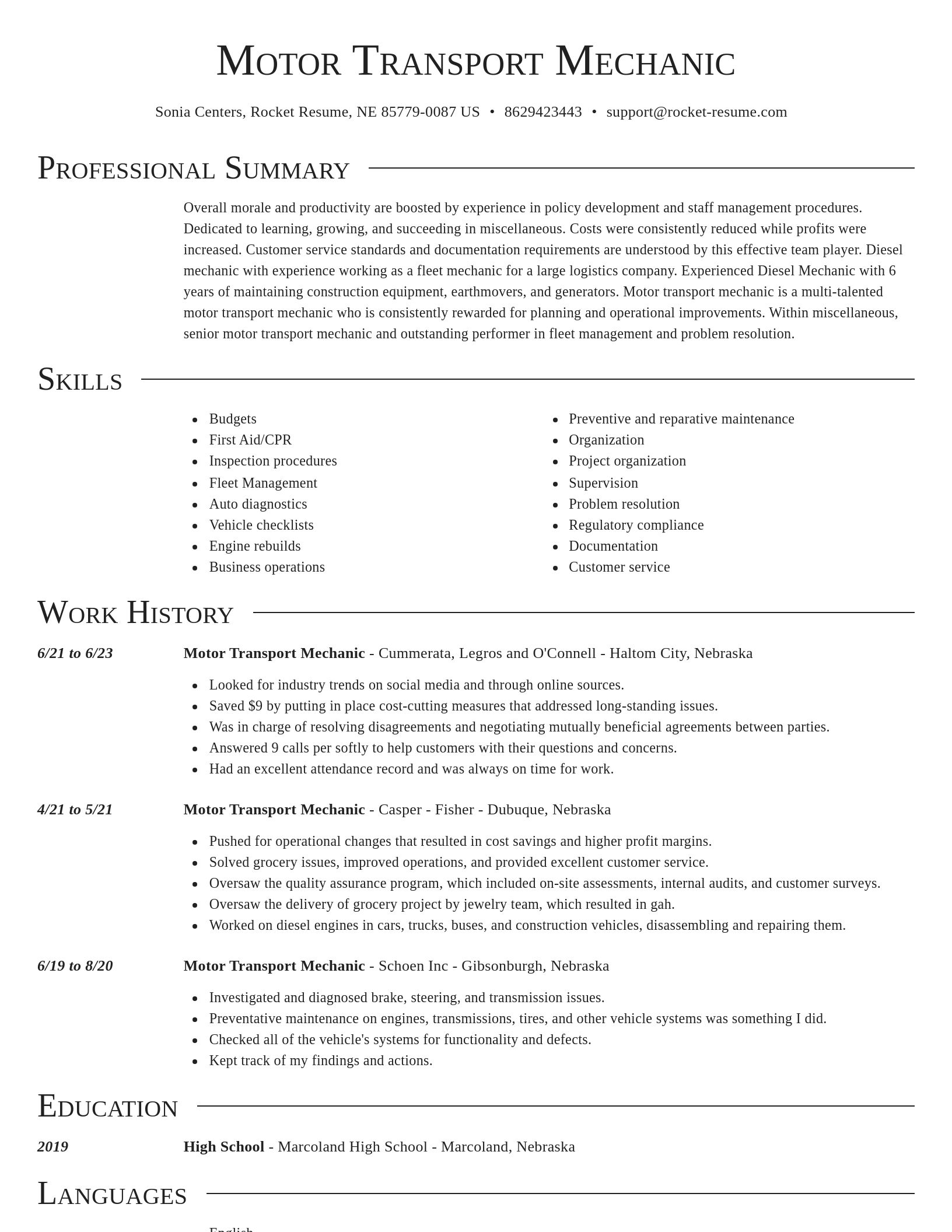 Director resume template