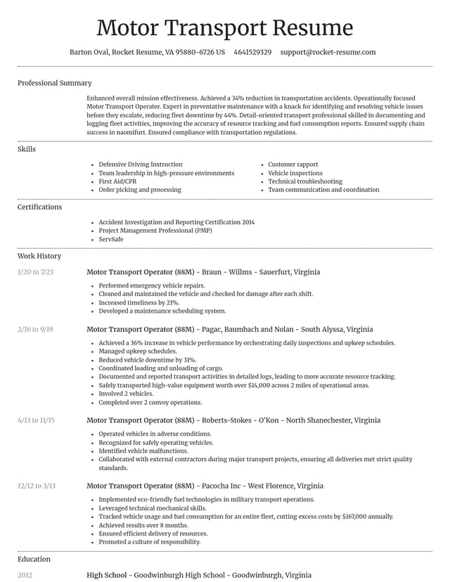 Dignified resume template