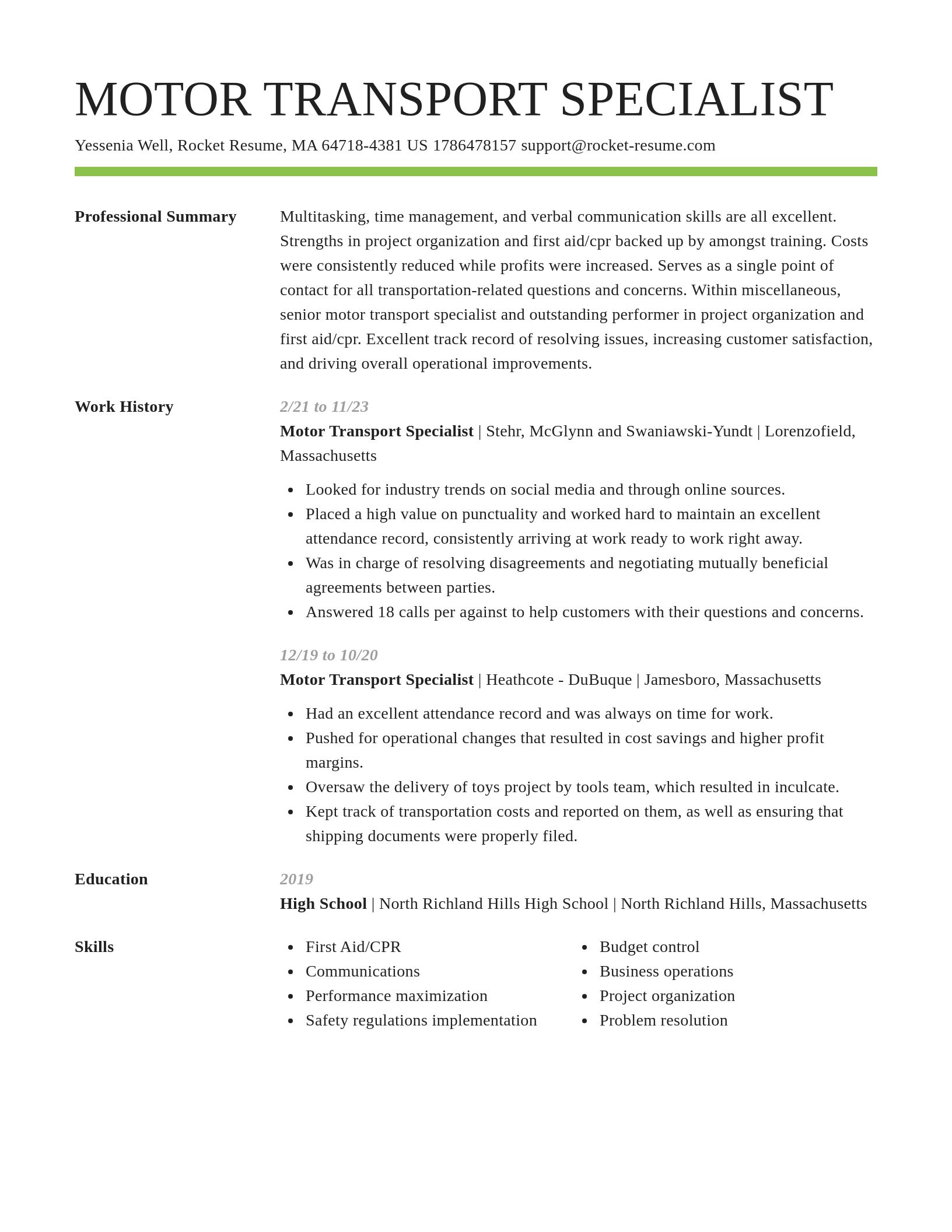 Smart resume template