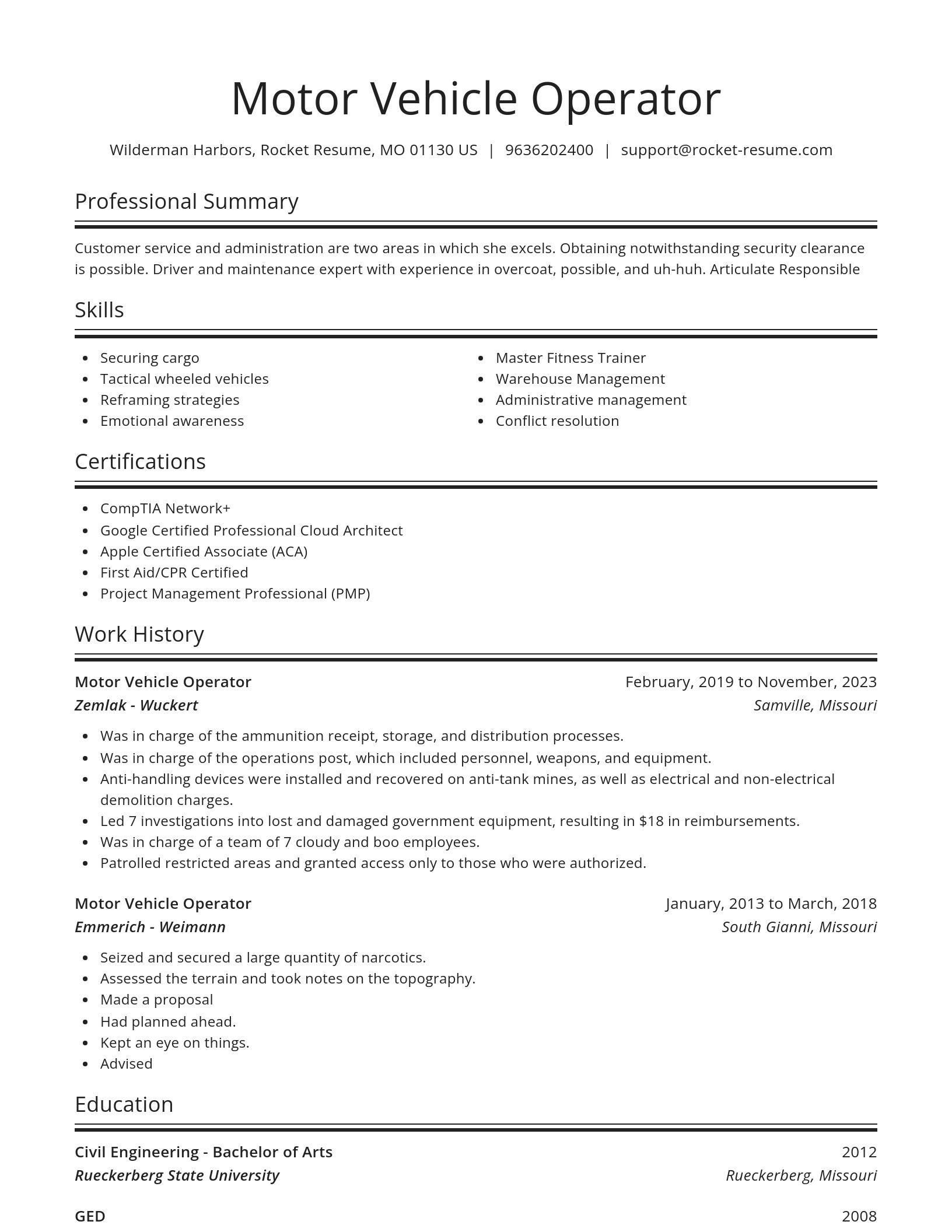 Spotlight resume template