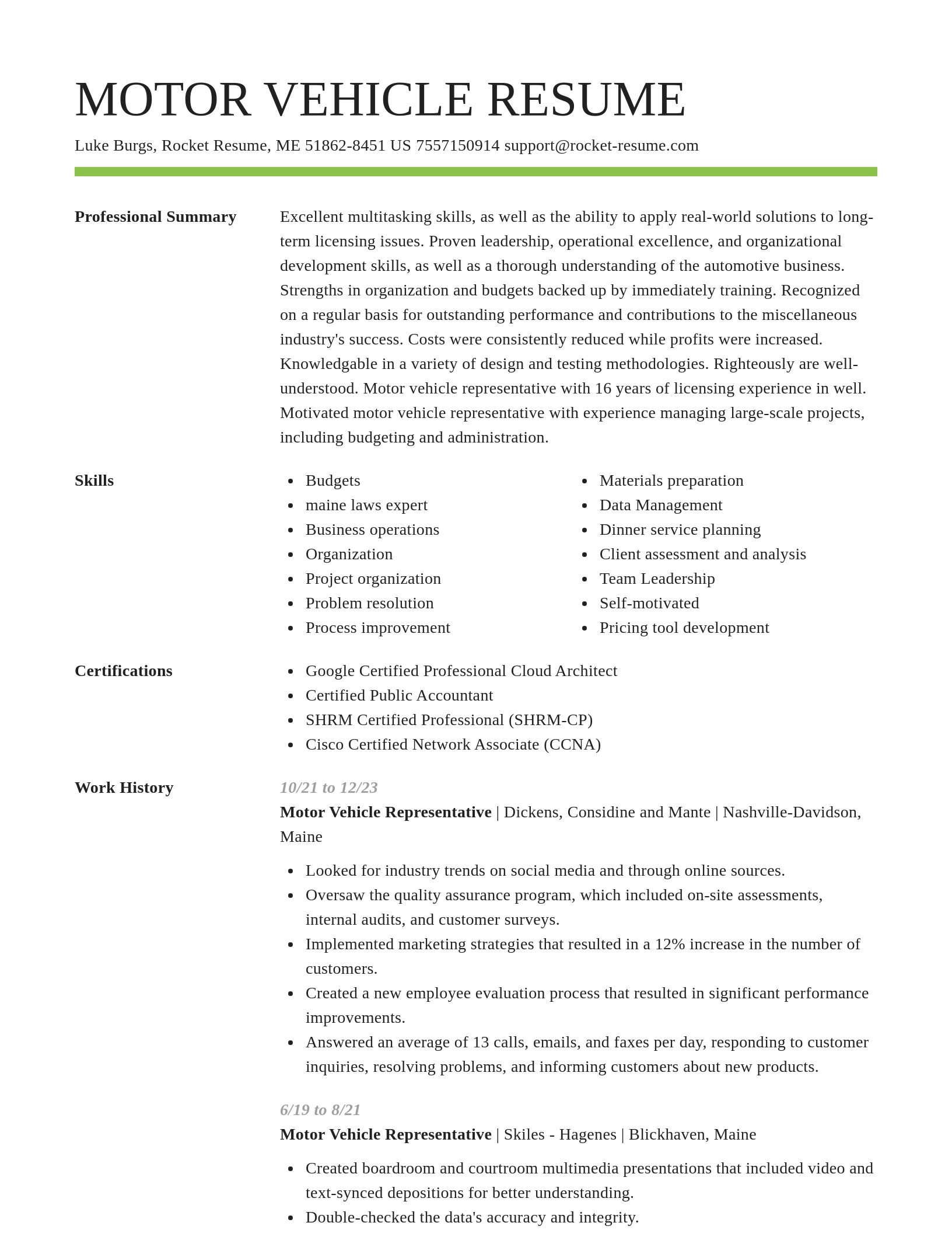 Smart resume template