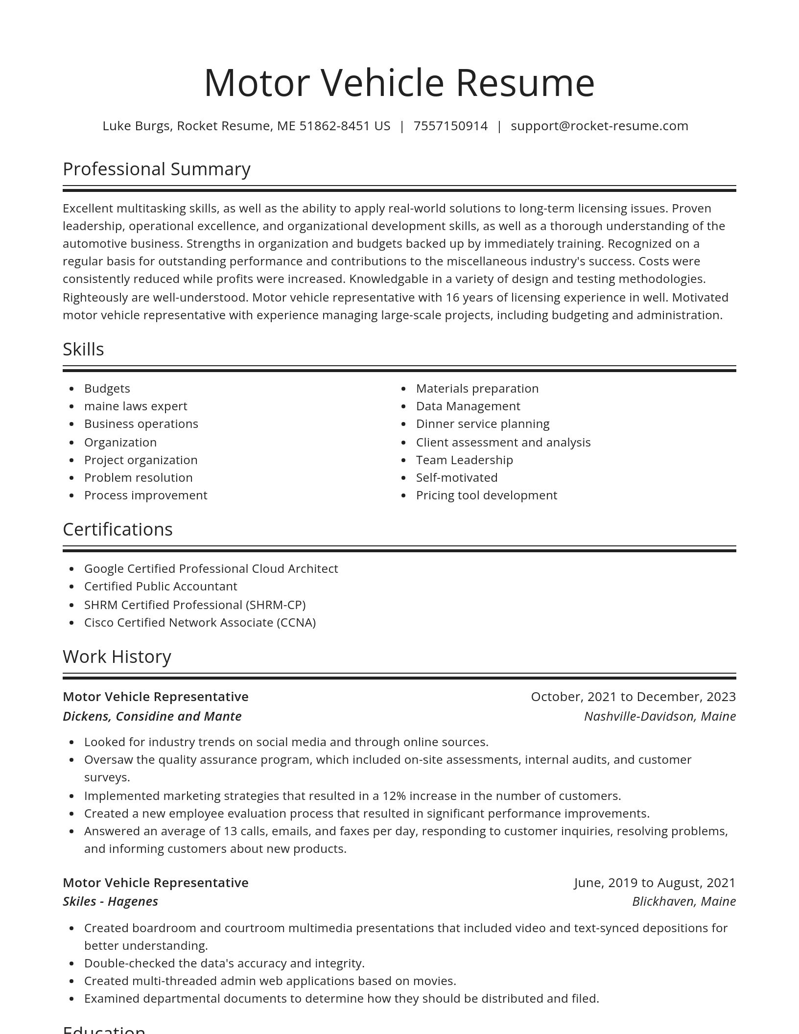 Spotlight resume template