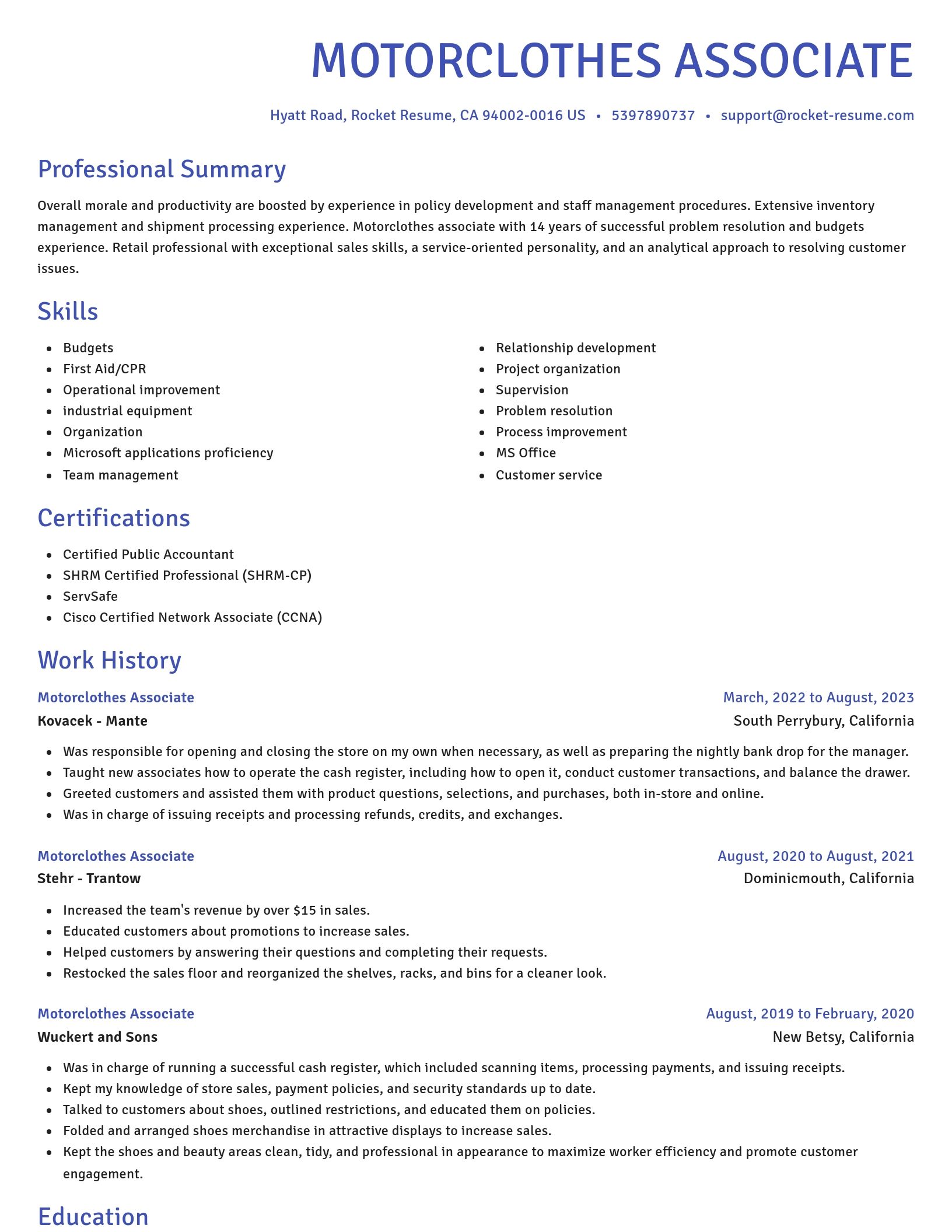 Novel resume template