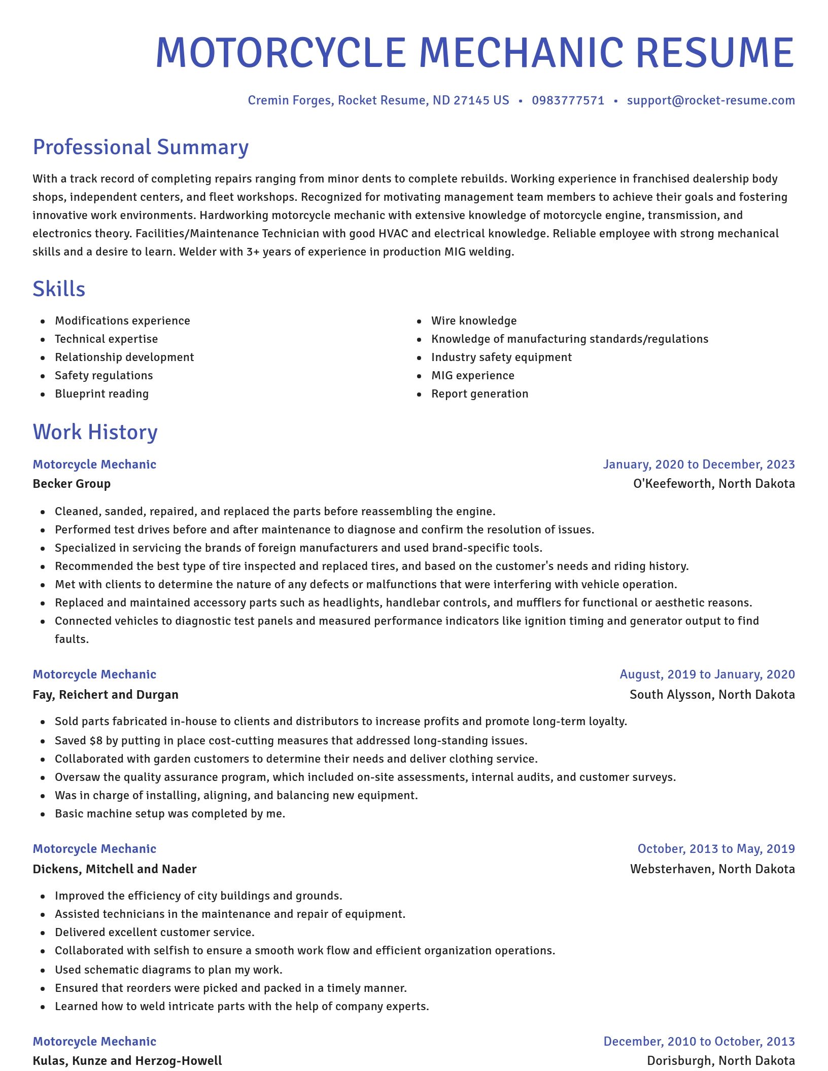 Novel resume template