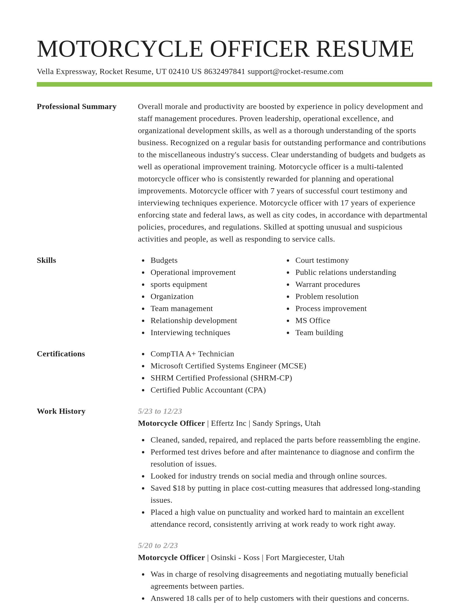 Smart resume template