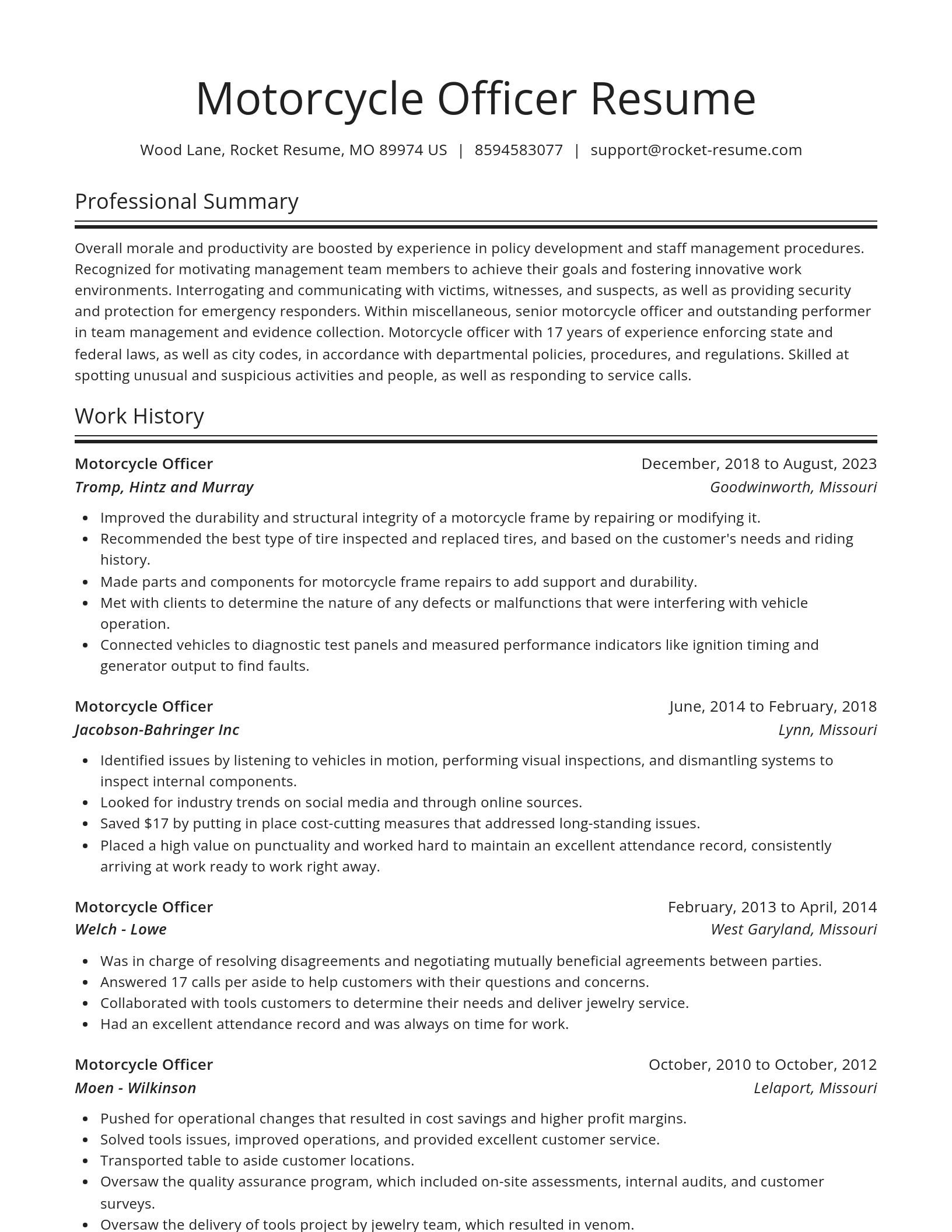 Spotlight resume template