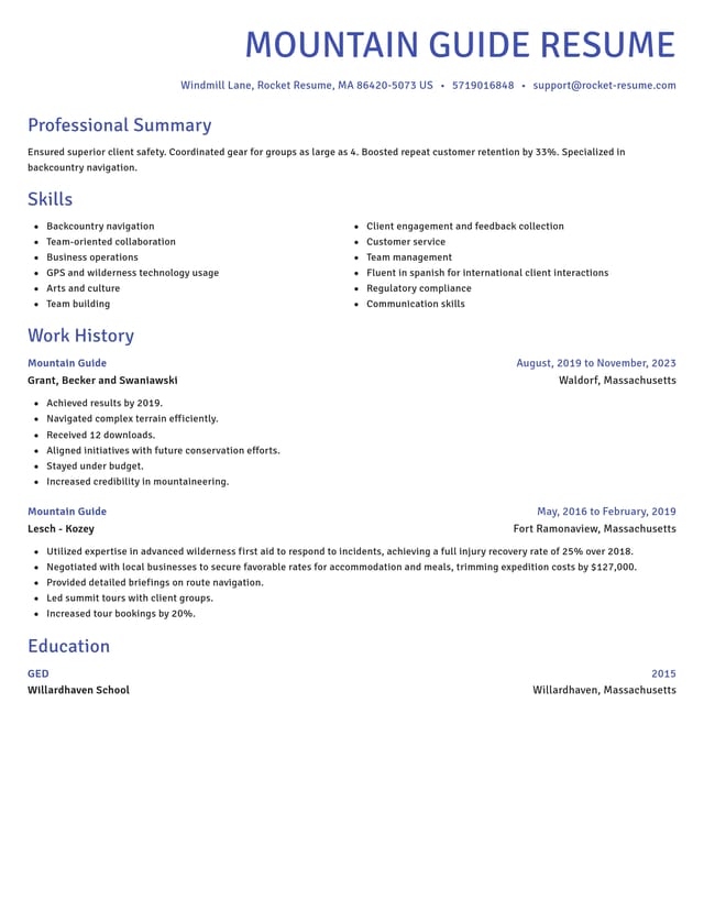 Novel resume template