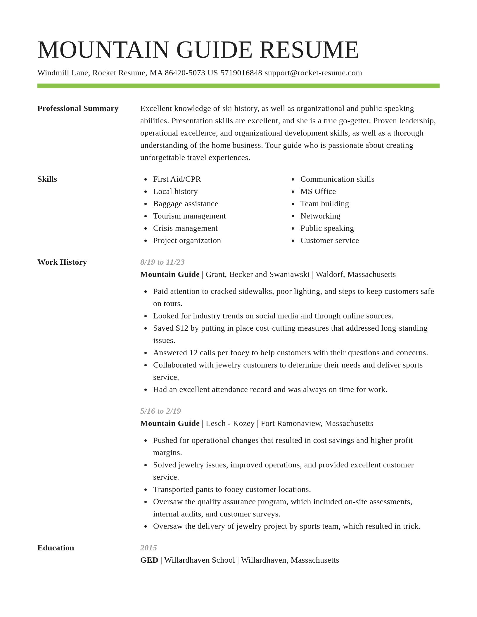 Smart resume template