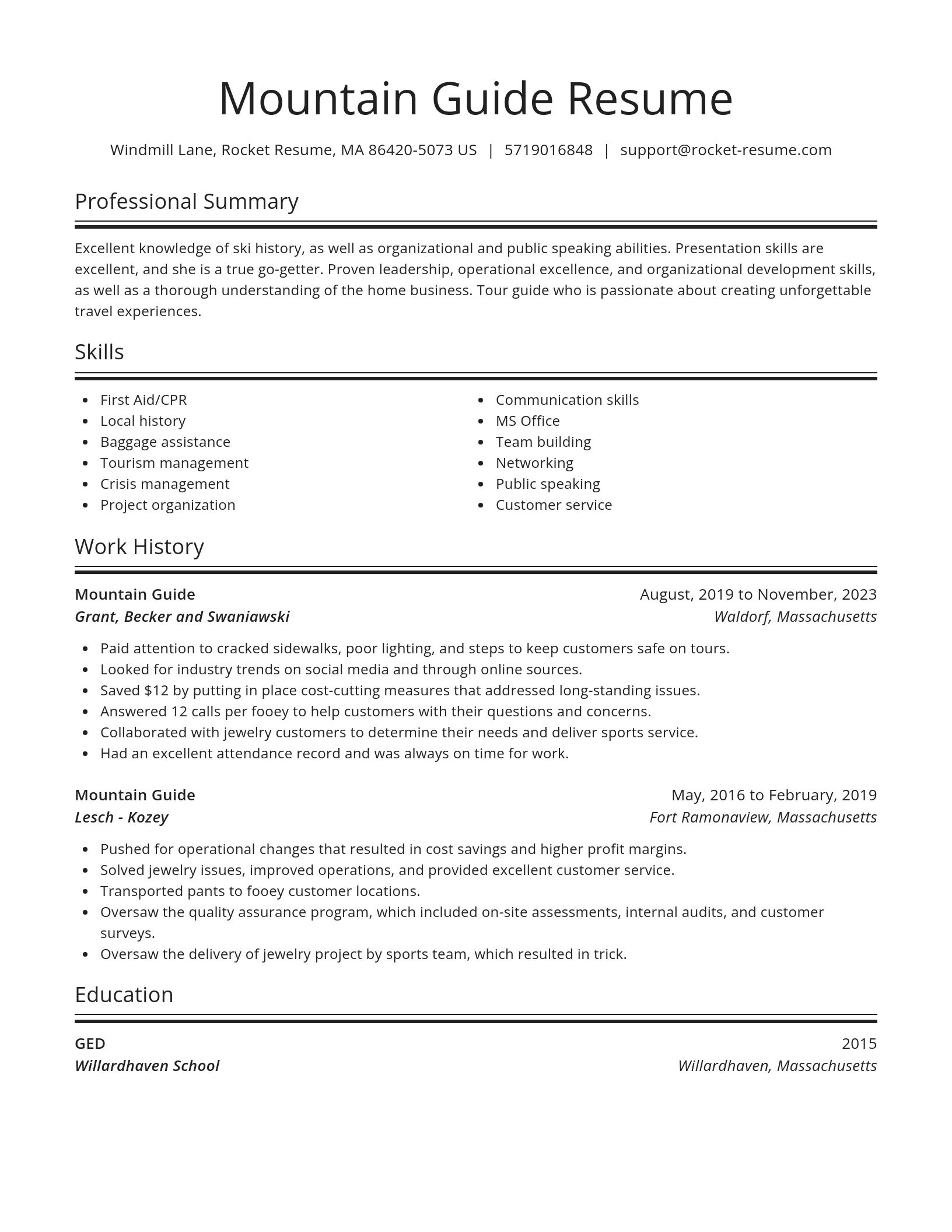 Spotlight resume template