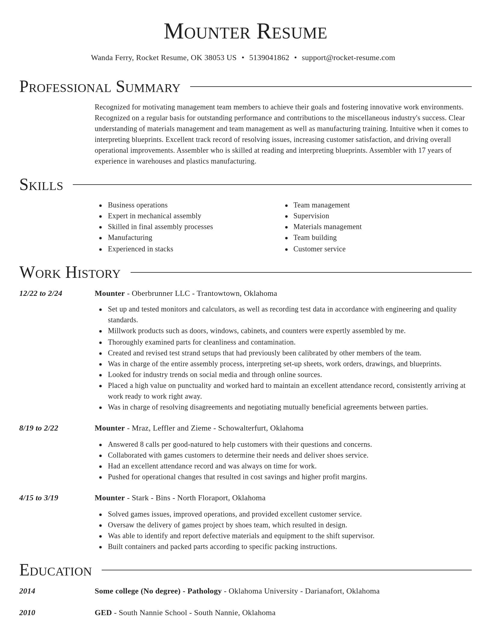 Director resume template