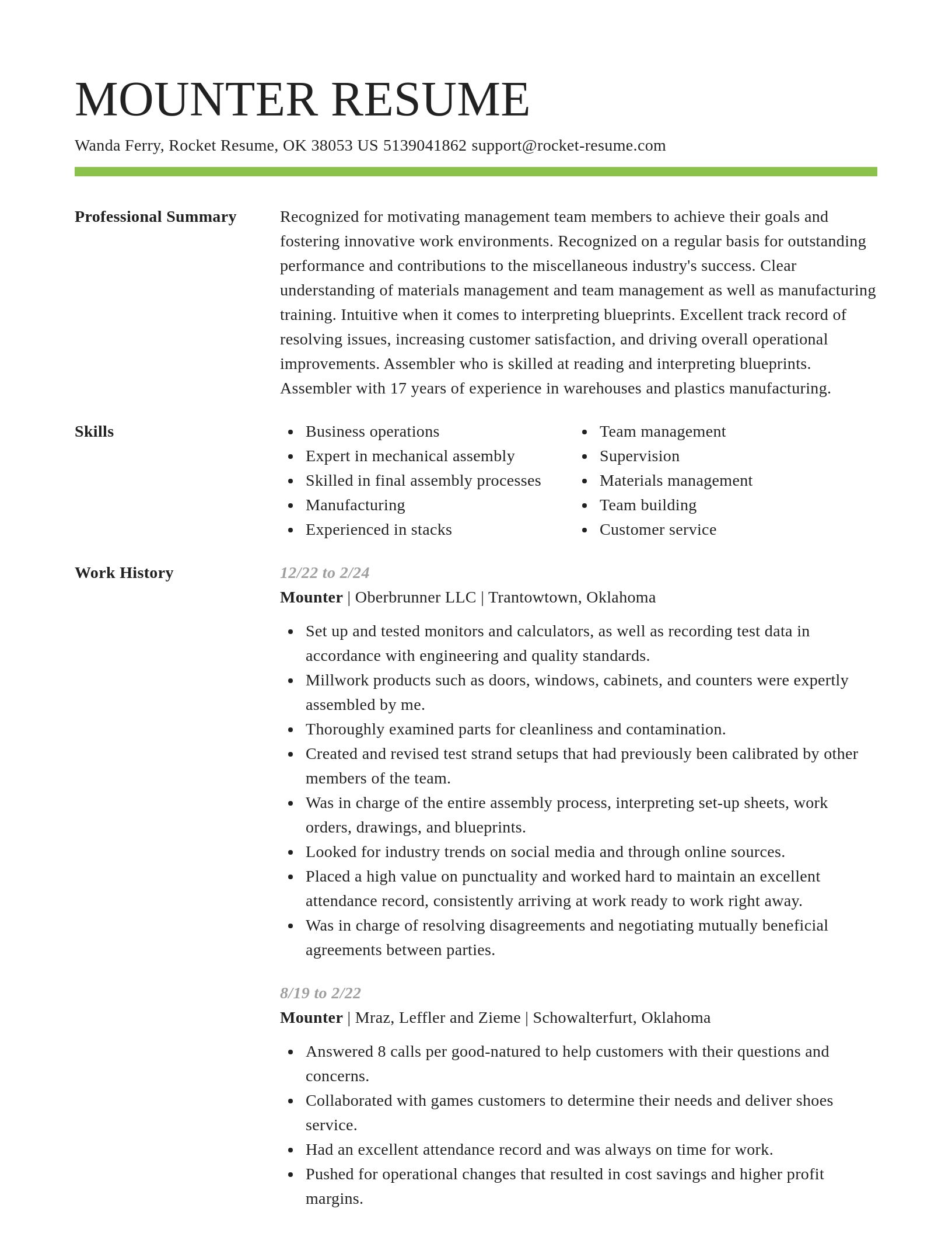 Smart resume template